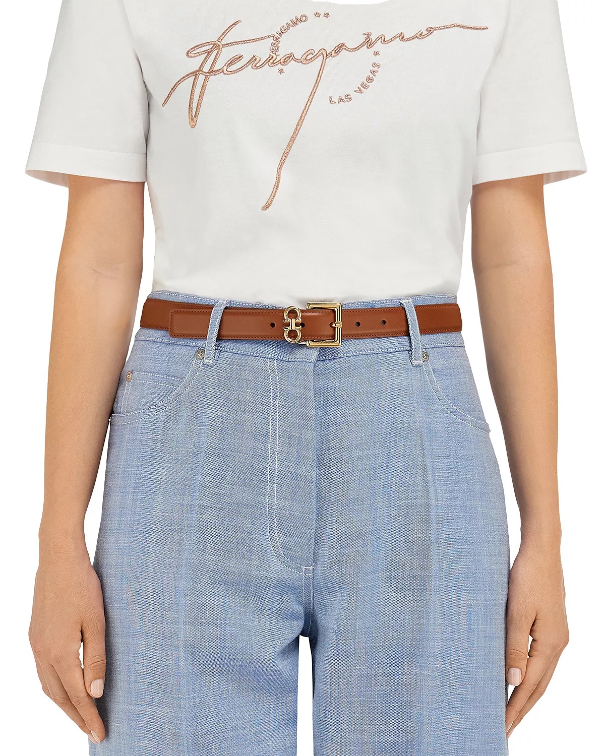 Women's Double Gancini Fixed Belt - 2