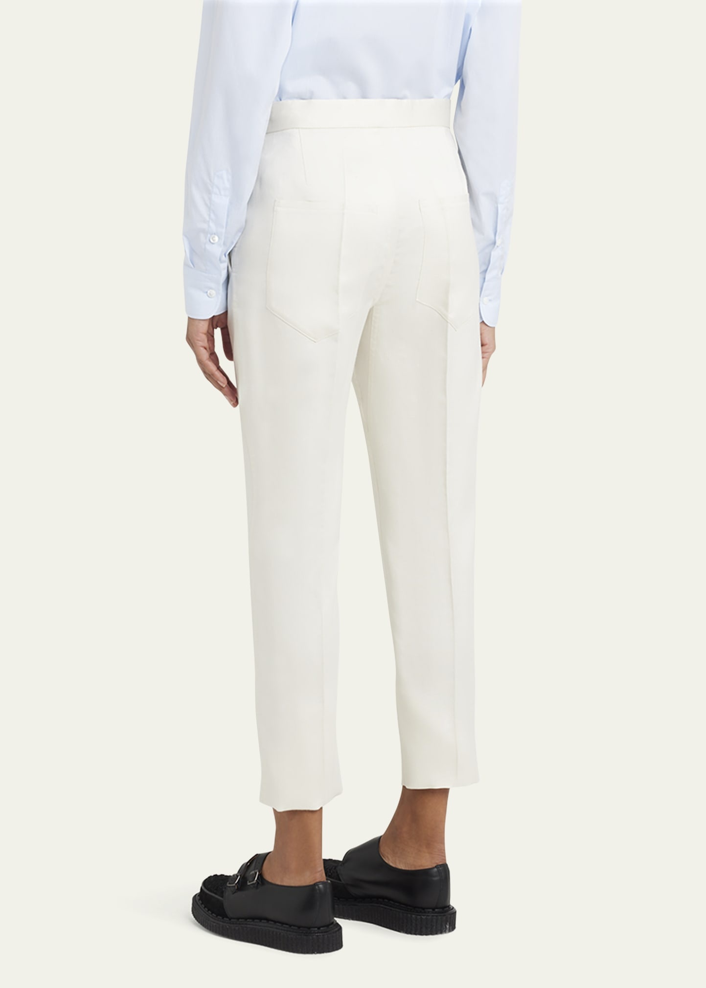 Origami Button Cuff Silk Pants - 3