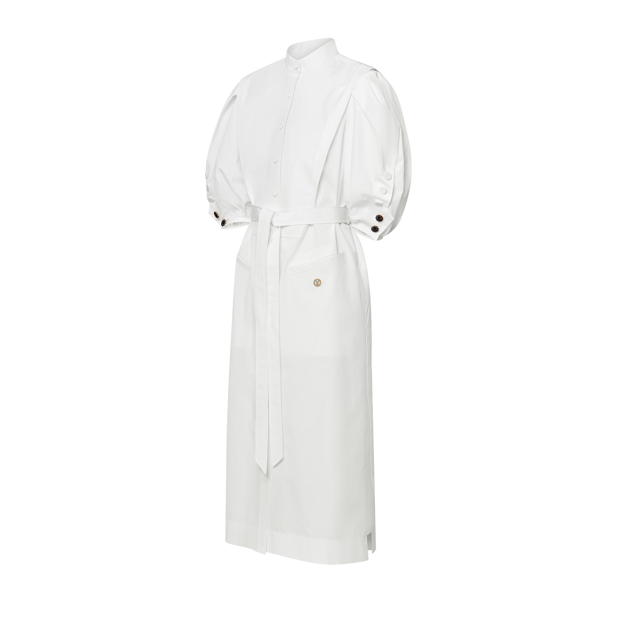 Puff-Sleeve Shirt Dress - 2