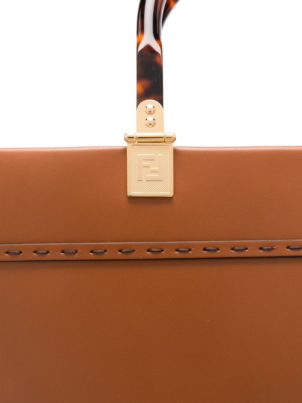 Sunshine logo-debossed leather tote - 4