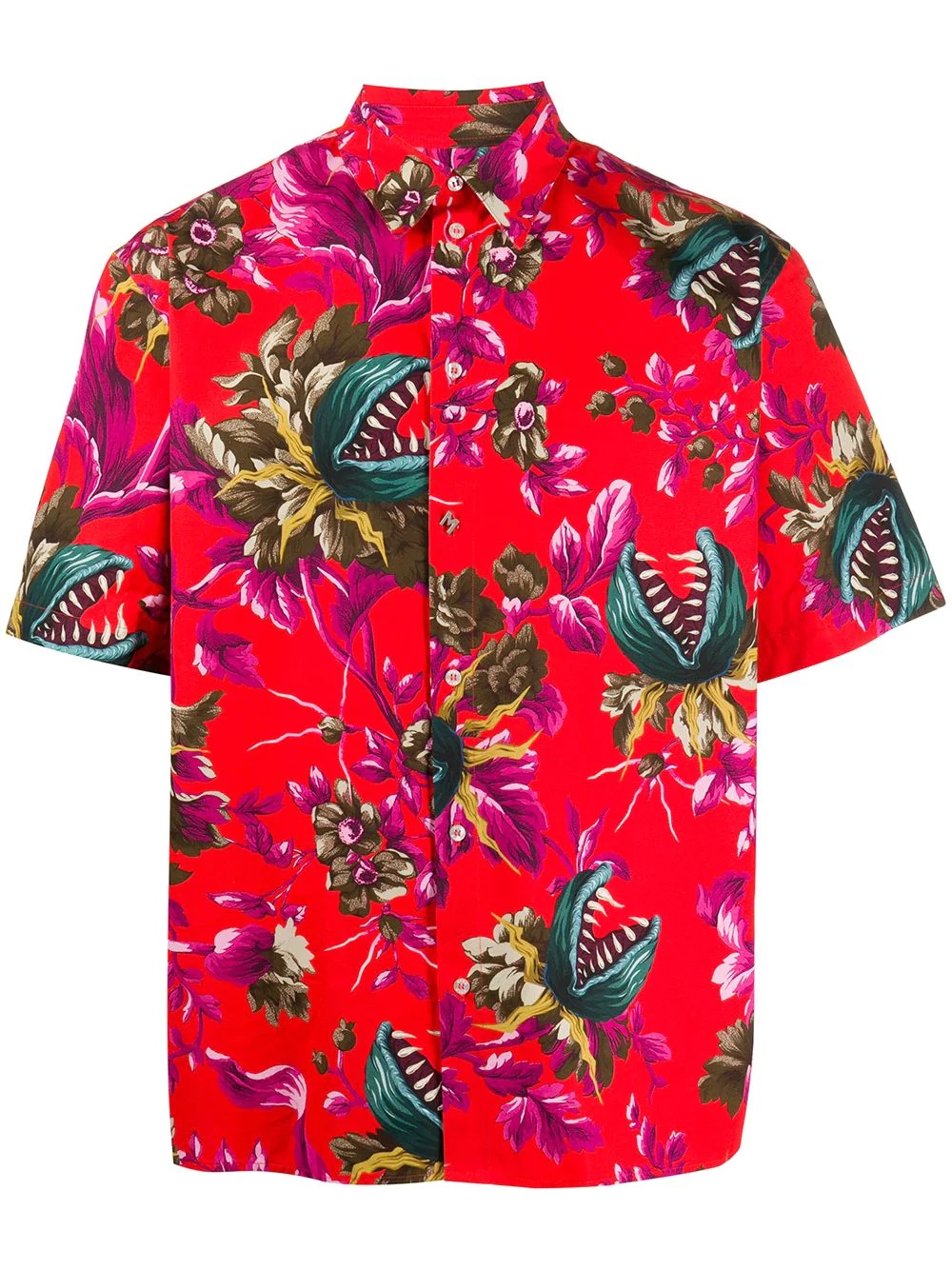 Venus flytrap-print shirt - 1