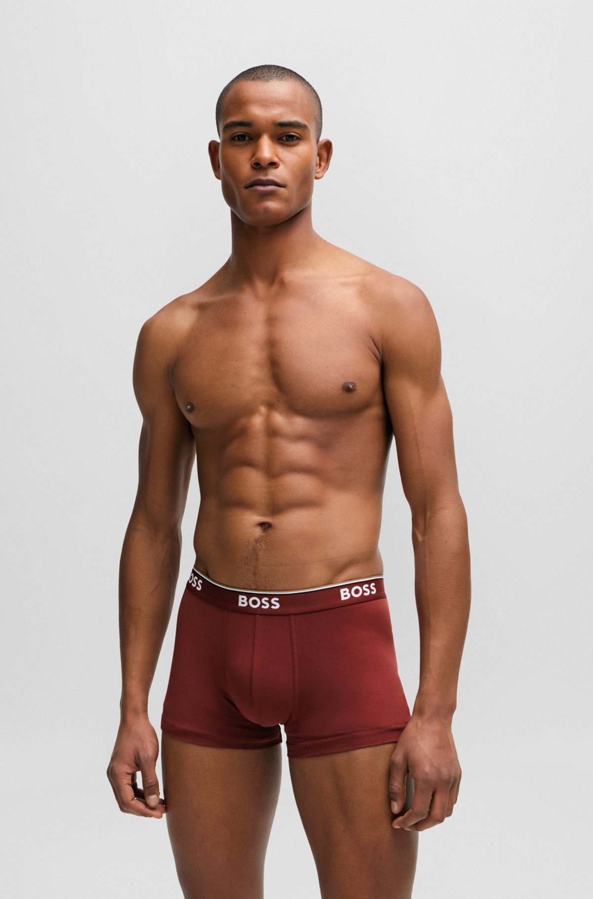 THREE-PACK OF STRETCH-COTTON TRUNKS WITH LOGO WAISTBANDS - 7