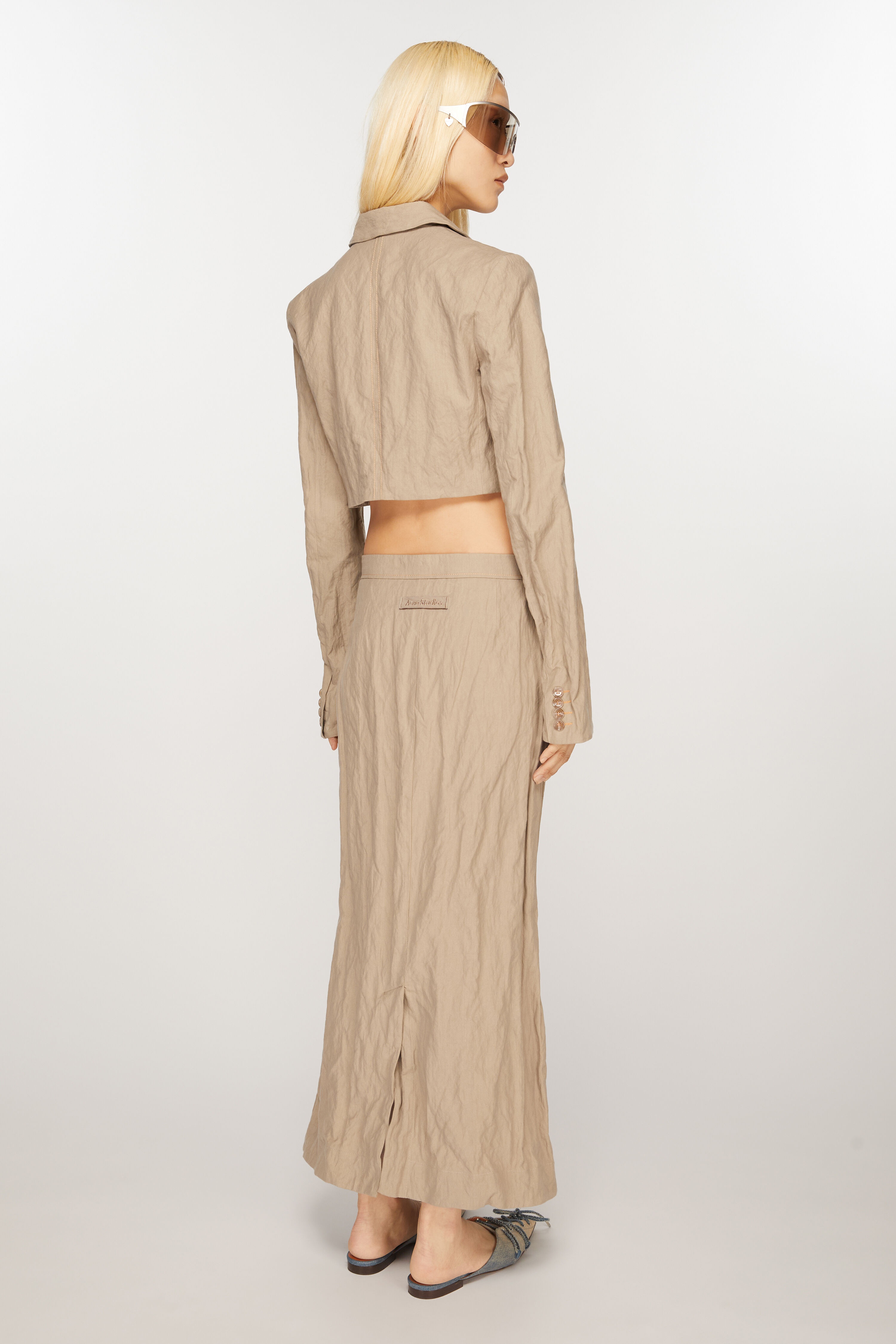 Tailored skirt - Cold beige - 4