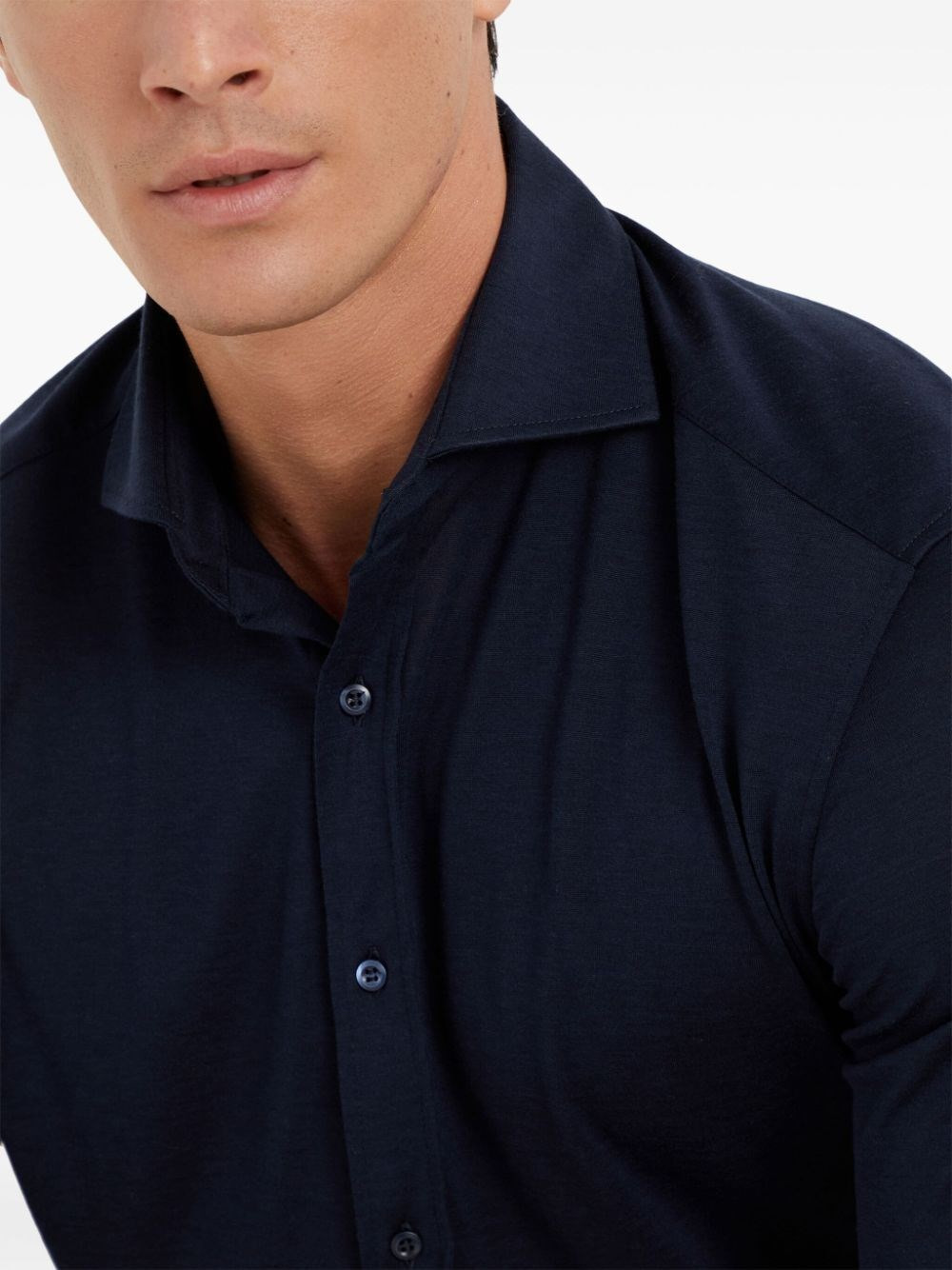 Shirt With Spread Collar - 5
