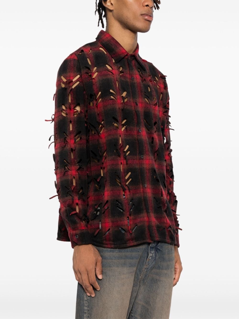 laser-slashed shirt - 3
