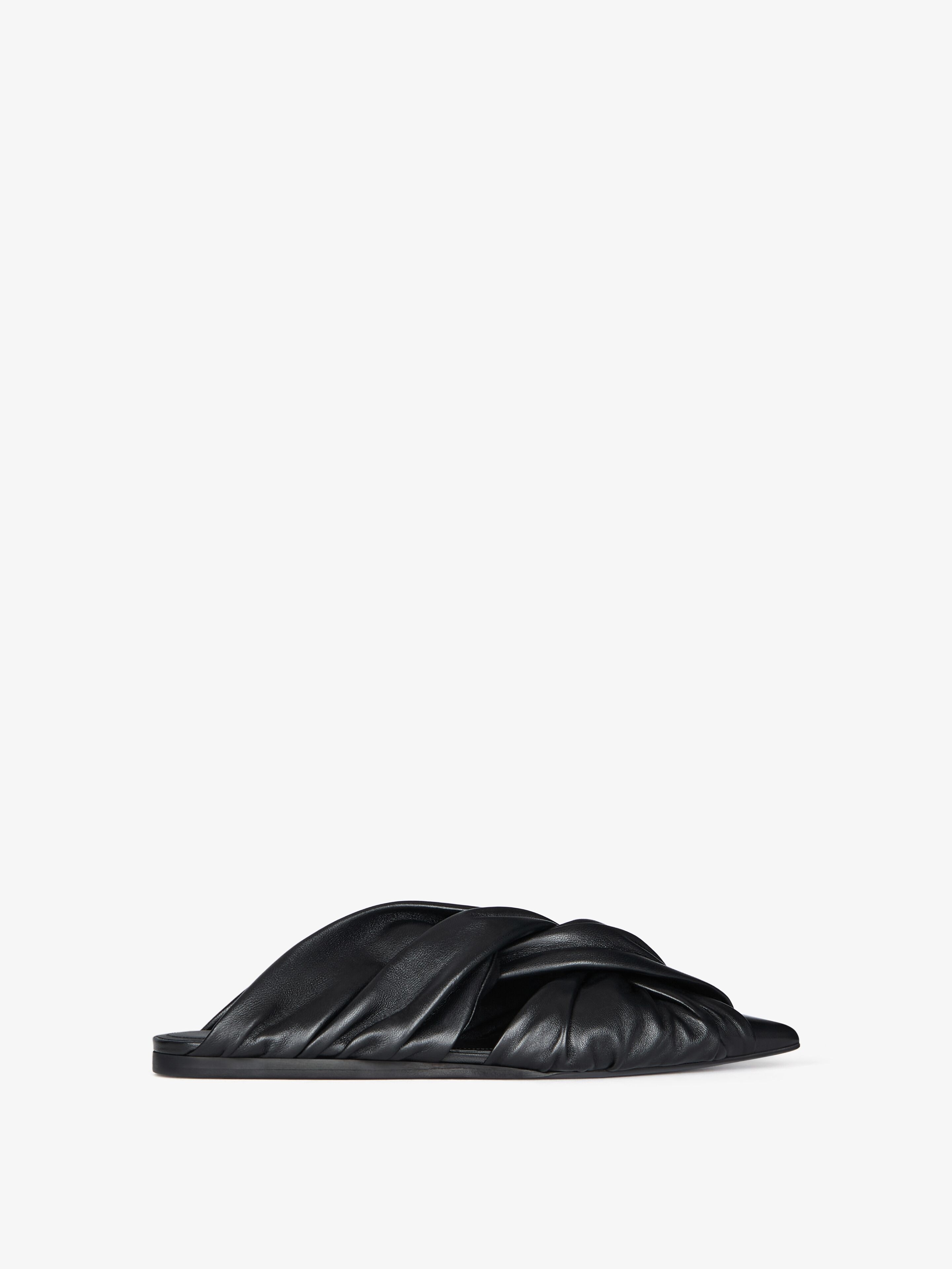 TWIST FLAT MULES IN LEATHER - 1