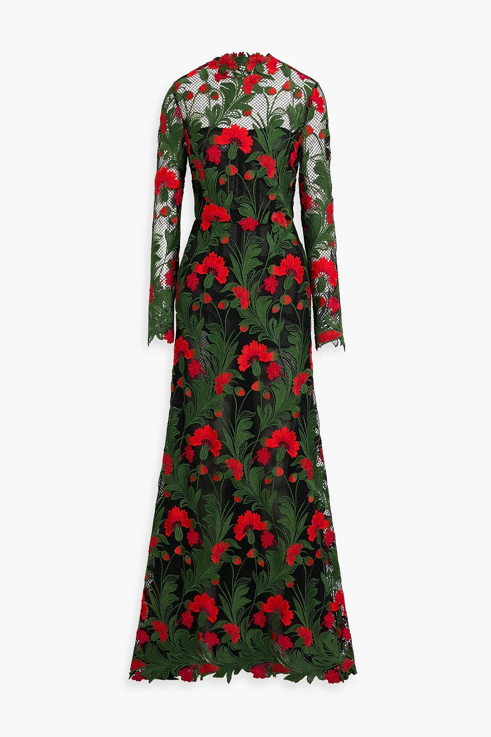 Open-back guipure lace gown - 1