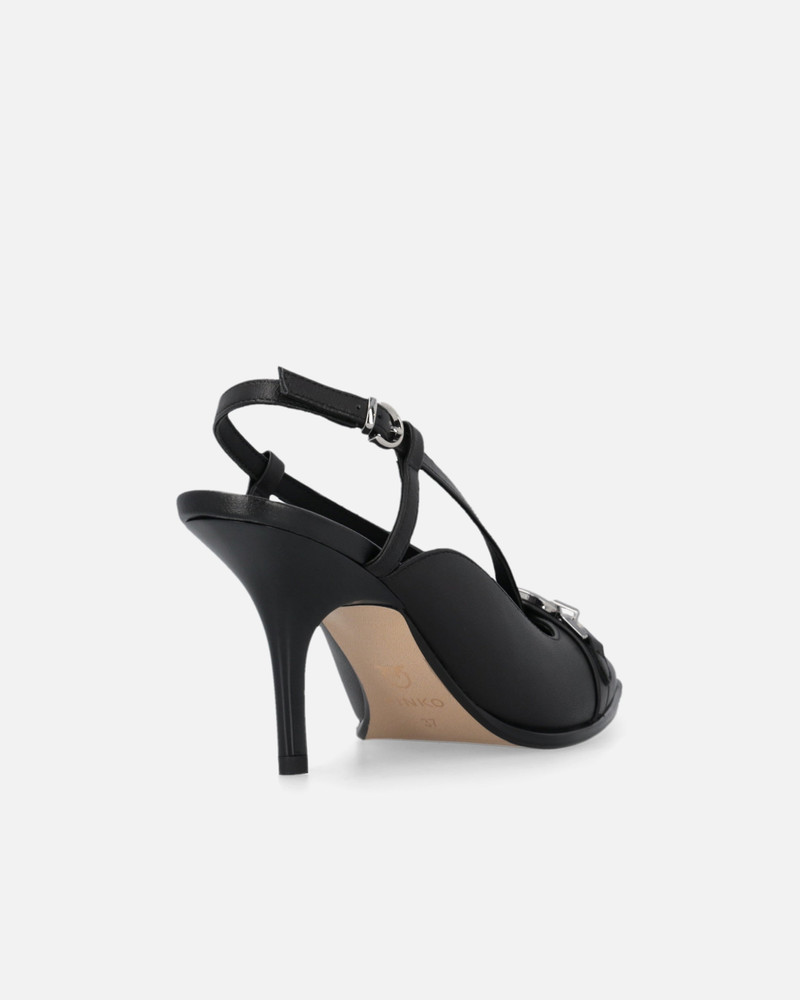 SLING-BACK PUMPS IN NAPPA LEATHER WITH STRAPS AND STILETTO HEEL 3