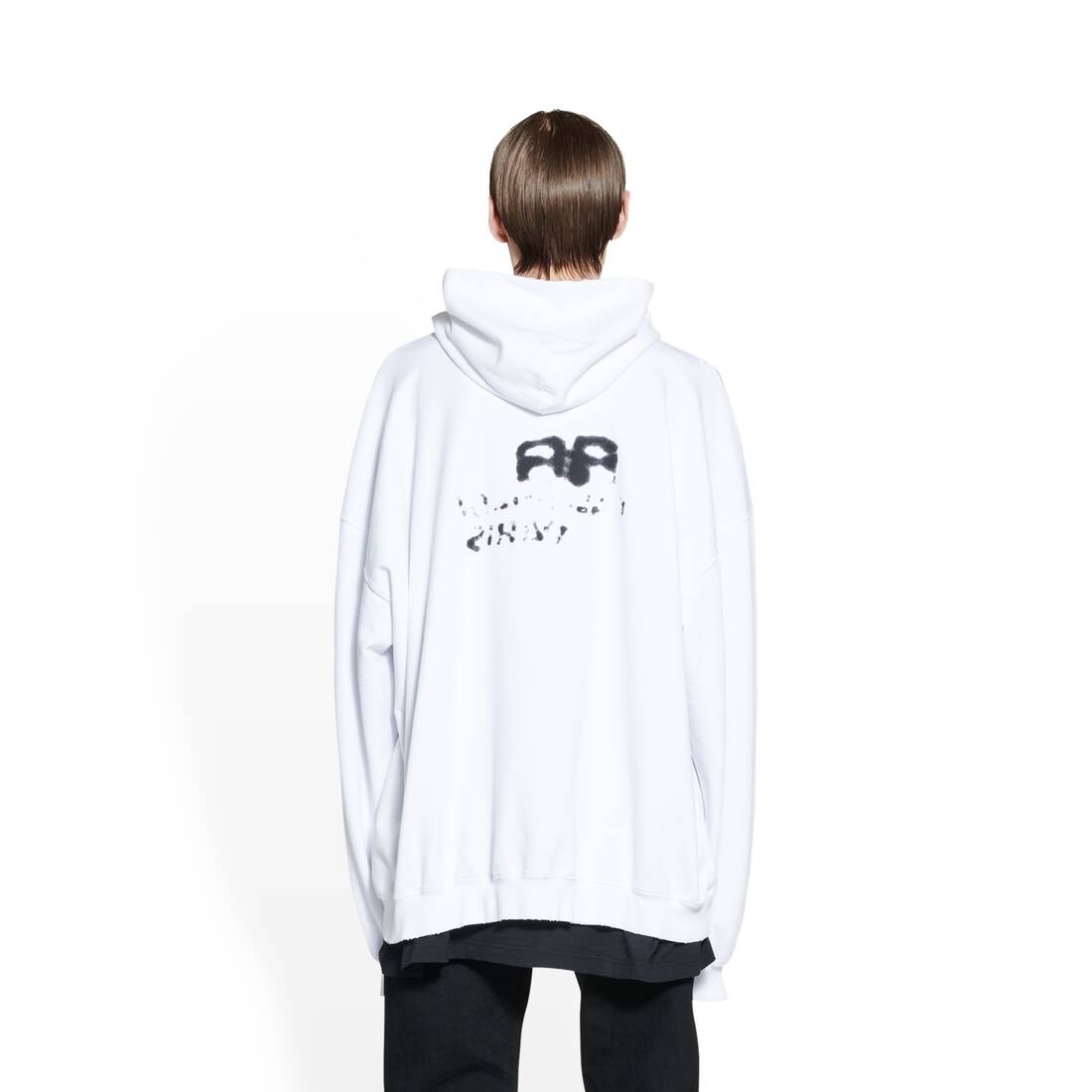 Hand Drawn Bb Icon Hoodie Large Fit in White - 4