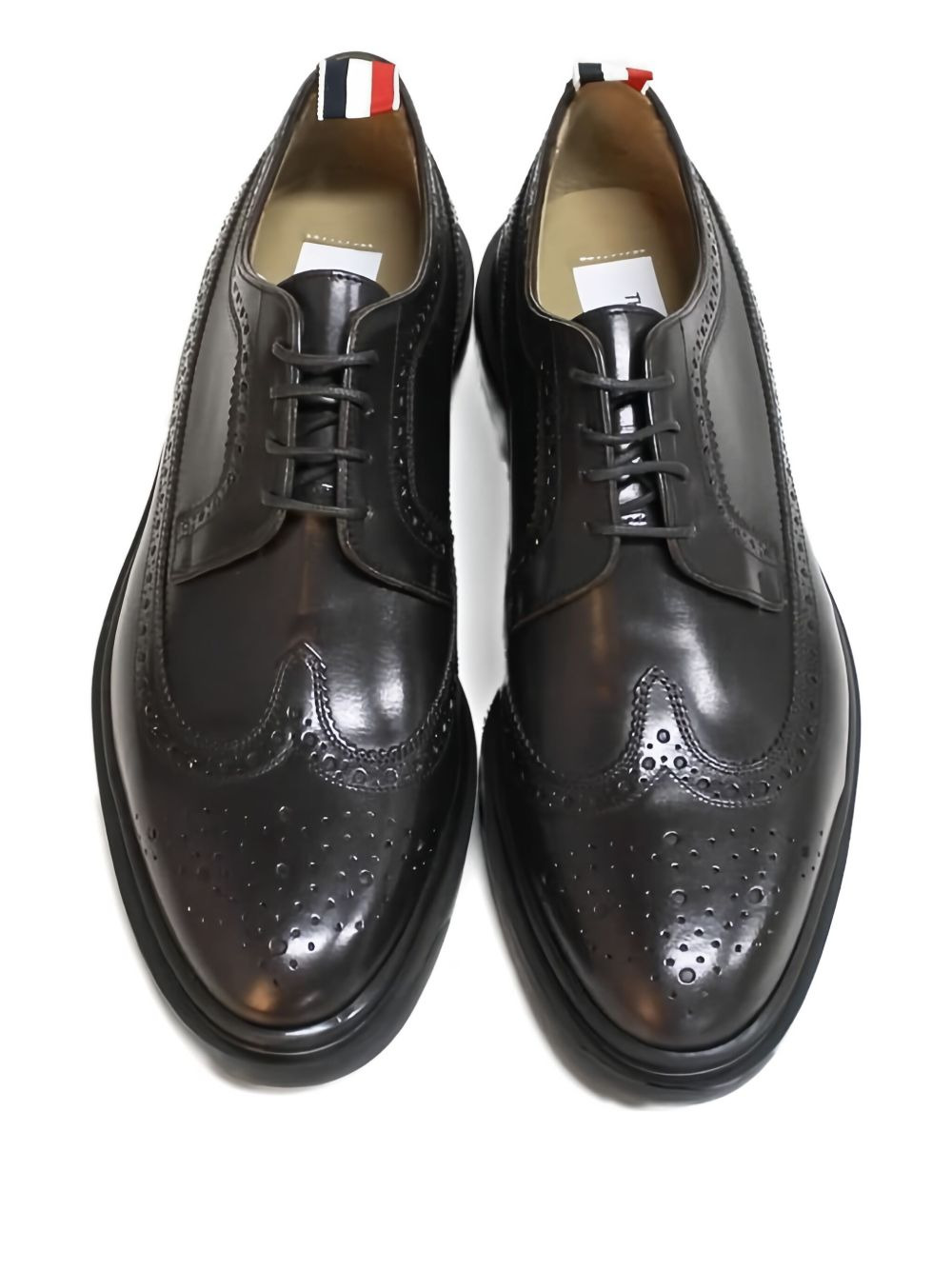 brogue-detail lace-up derby shoes - 4