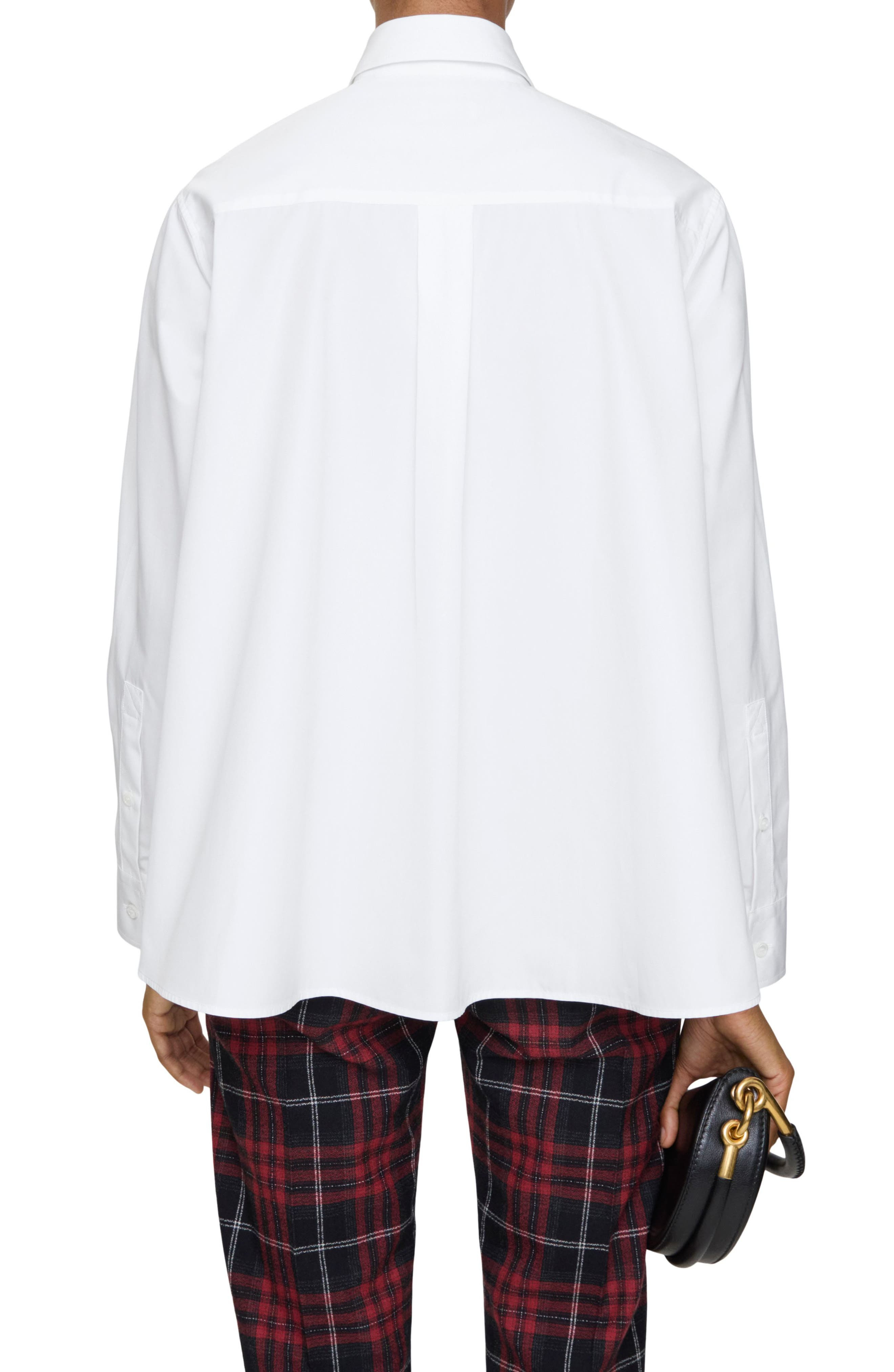 burberry Heidi Cotton Poplin Button-Up Shirt in Optic White at Nordstrom - 2