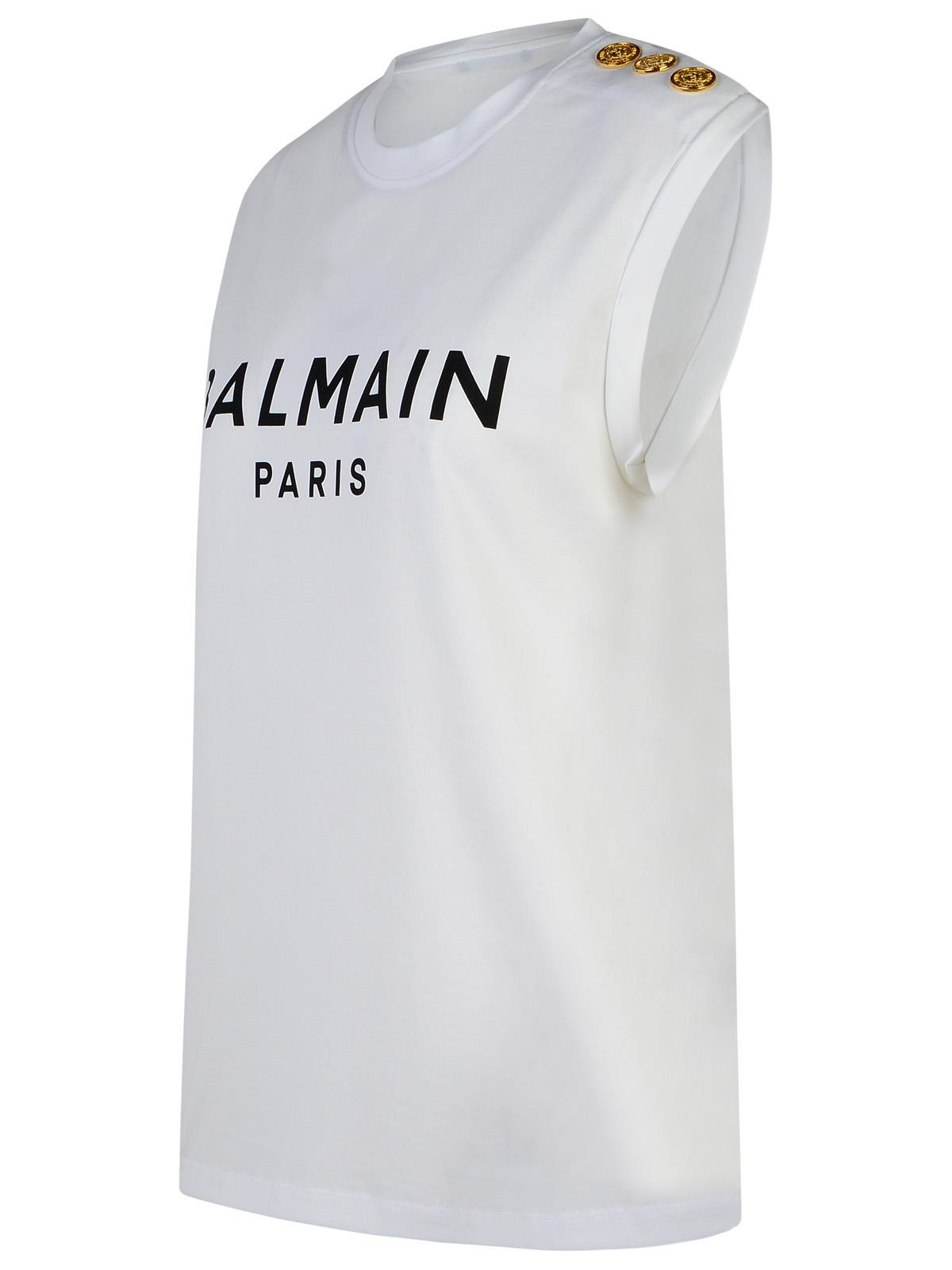 Balmain White Cotton Tank Top Women - 2