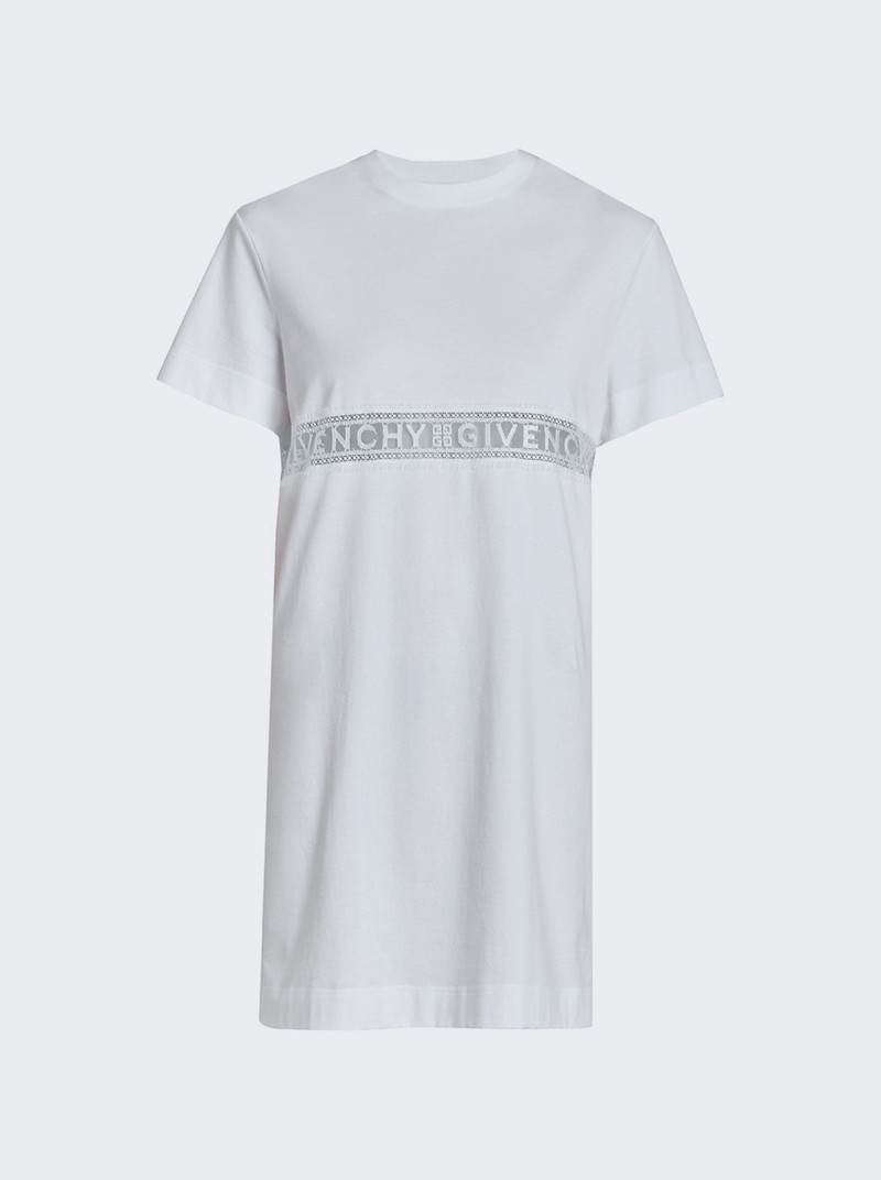 Lace Incrustation T-shirt Dress White 1