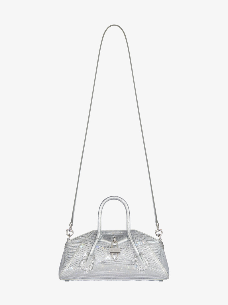 MINI ANTIGONA STRETCH BAG IN SATIN AND STRASS 3