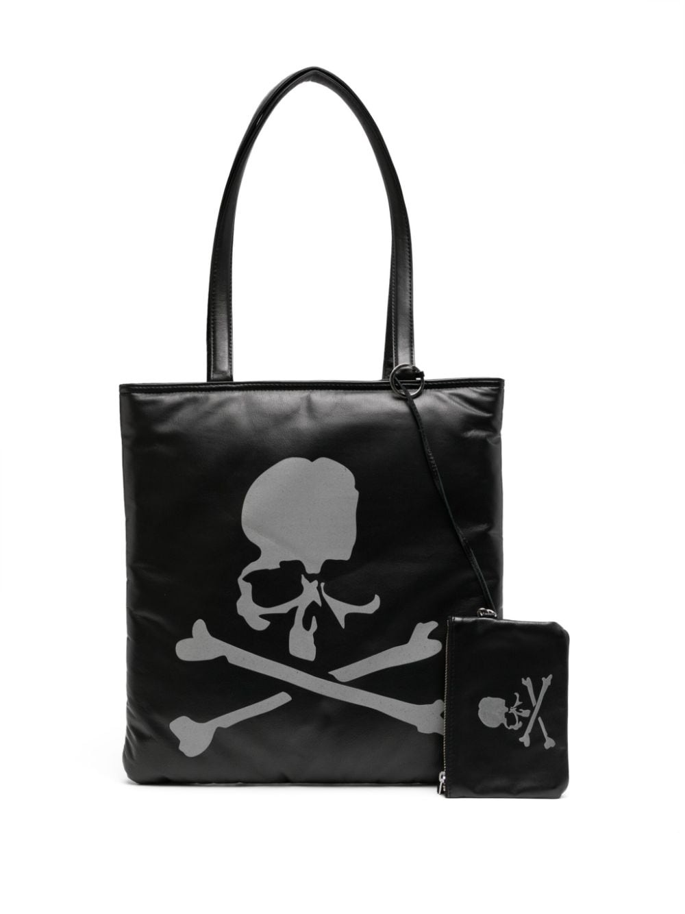 skull-print leather shoulder bag - 6