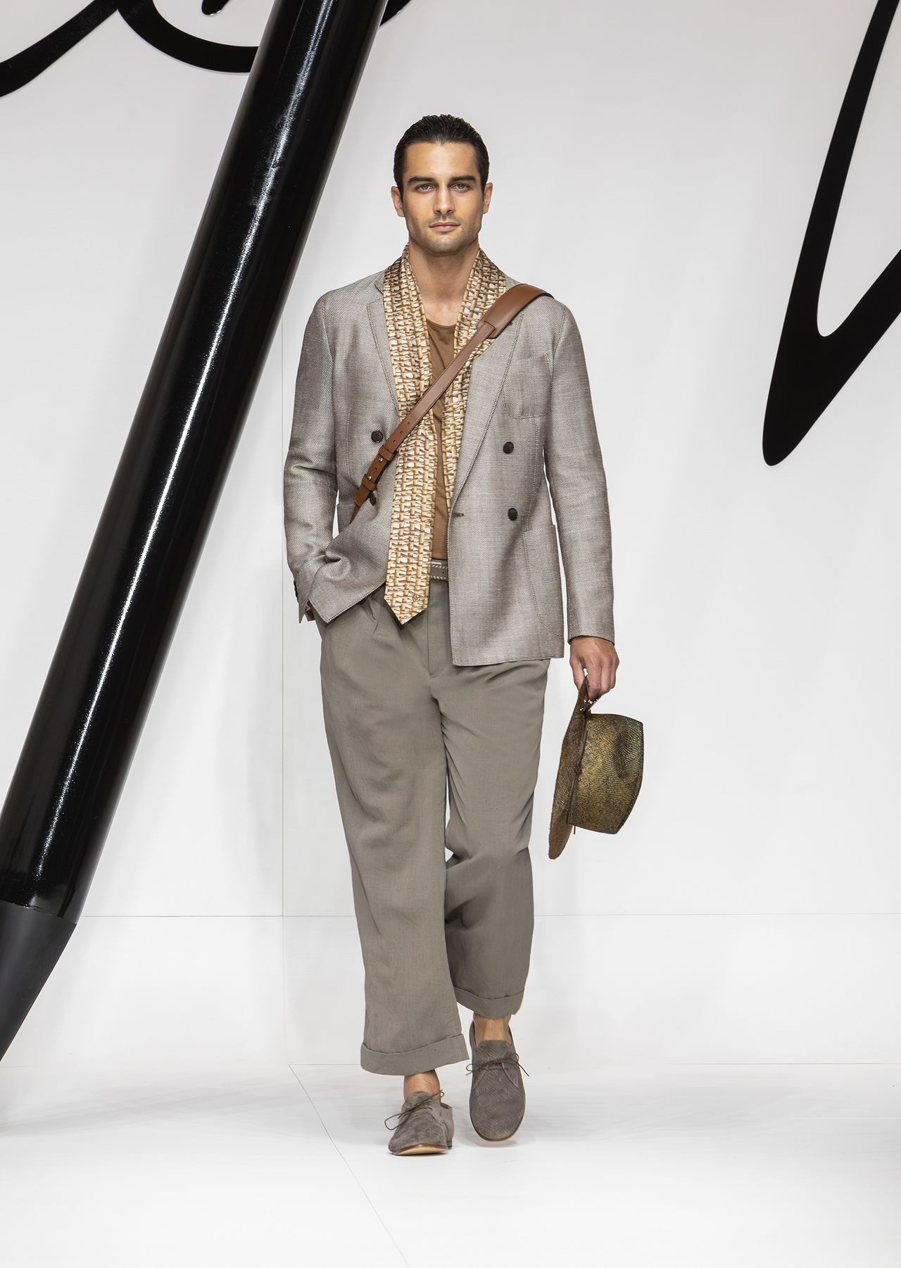 Upton Line double-breasted jacket in wool, silk, linen and cashmere chequerboard jacquard - 7