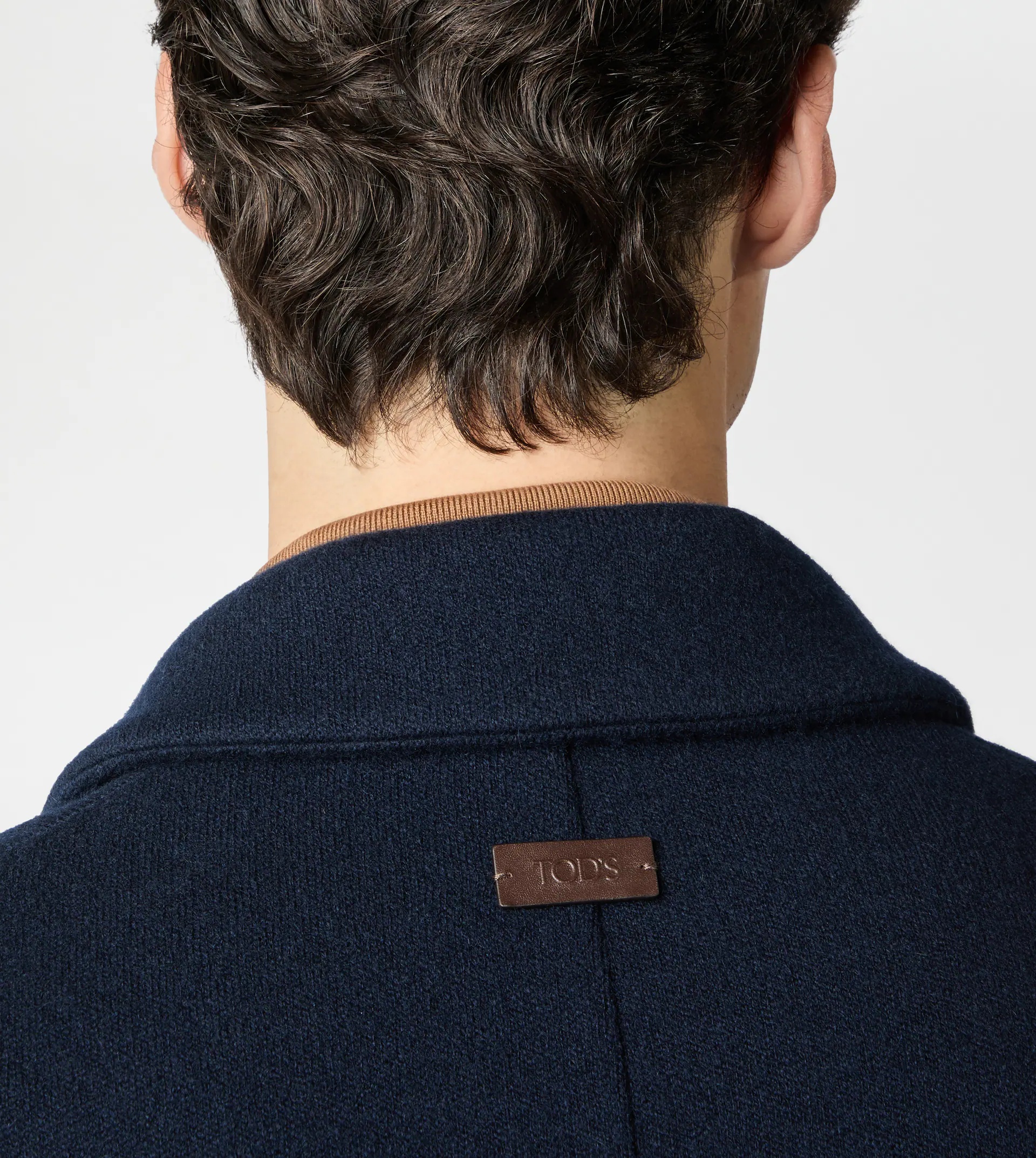 COAT IN CASHMERE BLEND JERSEY - BLUE - 5