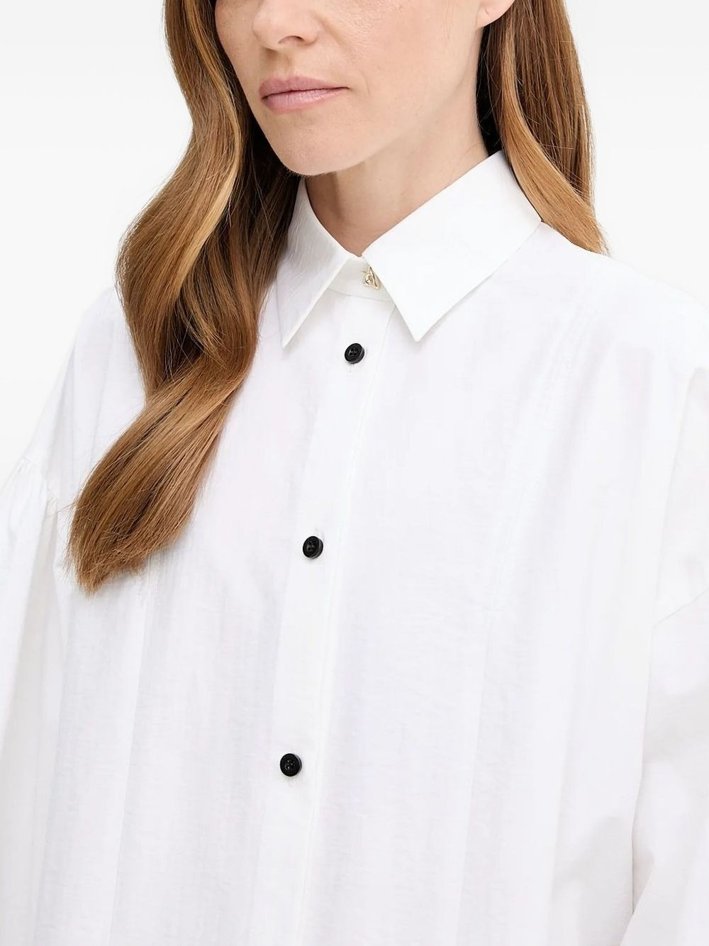 balloon-sleeve button-front shirt - 4