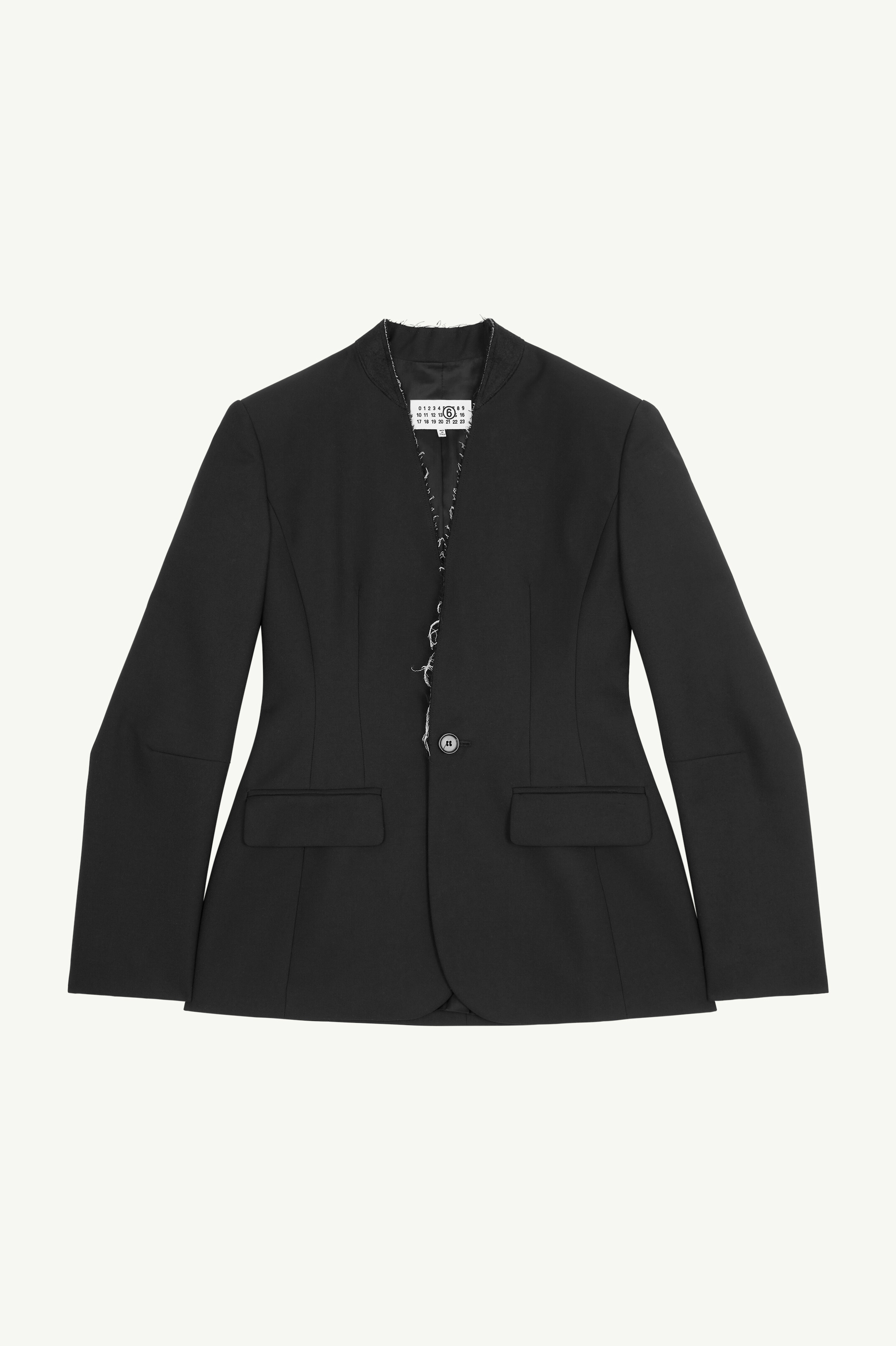 Collarless Suit Jacket - 1