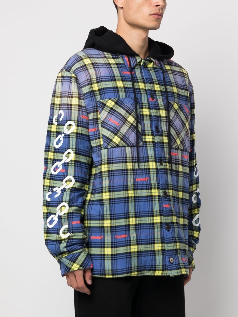 plaid-check shirt jacket - 3