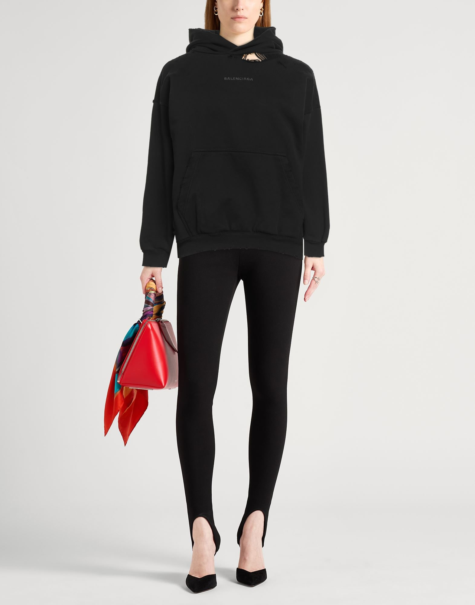Black Women's Hooded Sweatshirt - 2