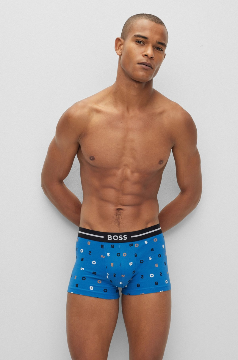 THREE PACK OF STRETCH-COTTON TRUNKS WITH LOGO WAISTBANDS 6