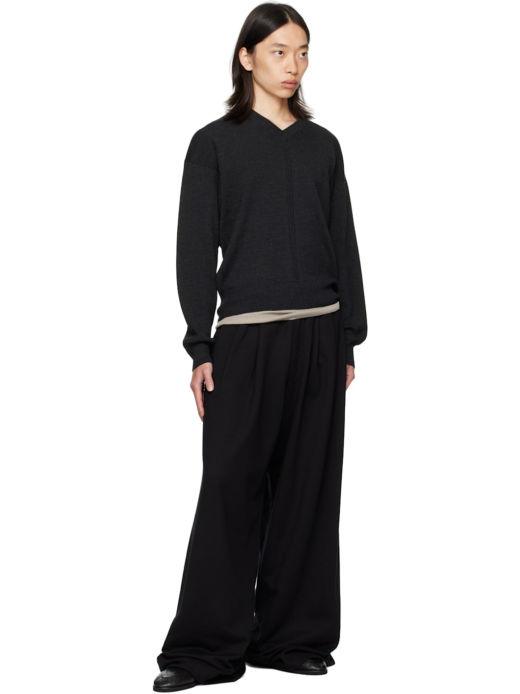 Black Pleated Sweatpants - 4
