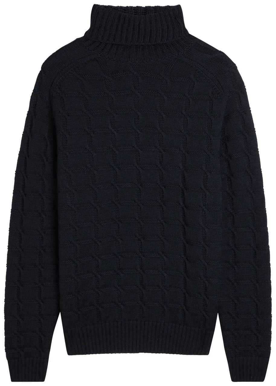 Slowear Chunky Cable-knit Roll-neck Wool Jumper - 1