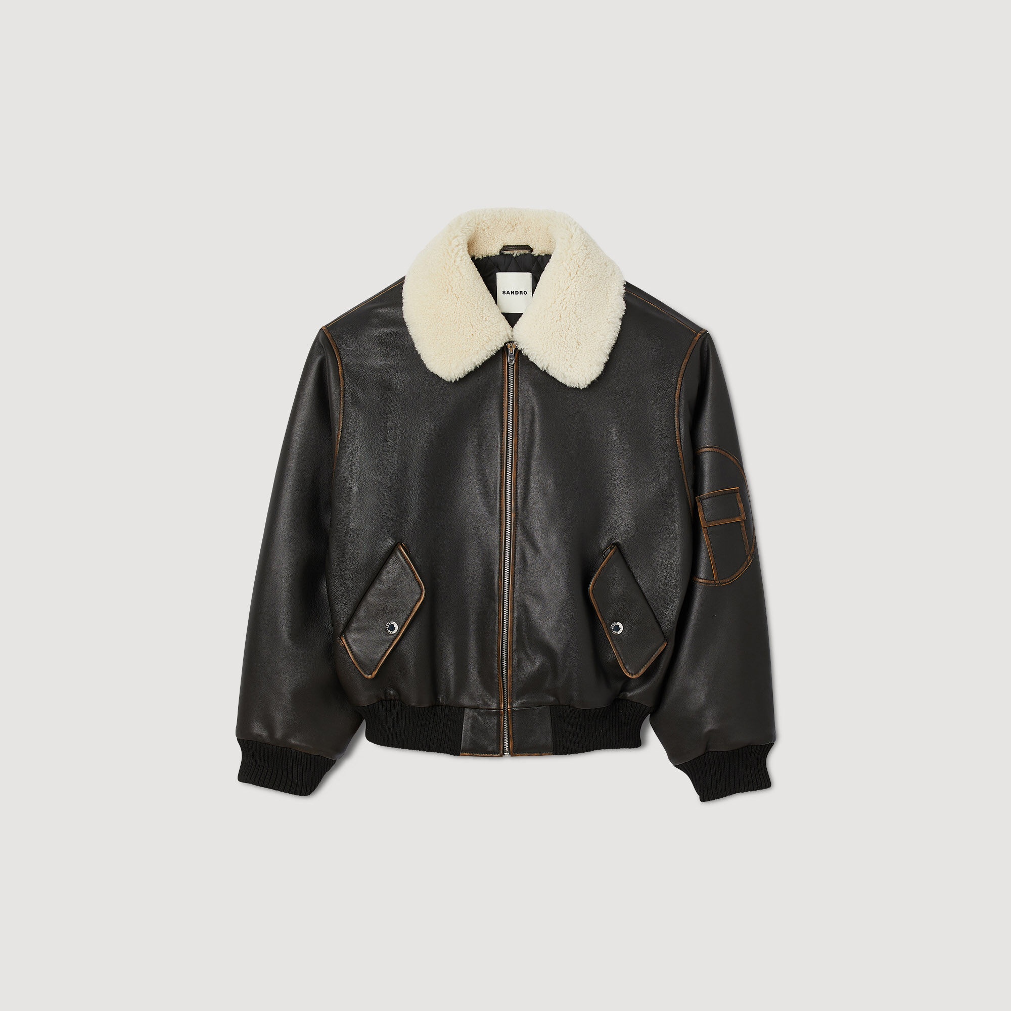LEATHER BOMBER JACKET - 1