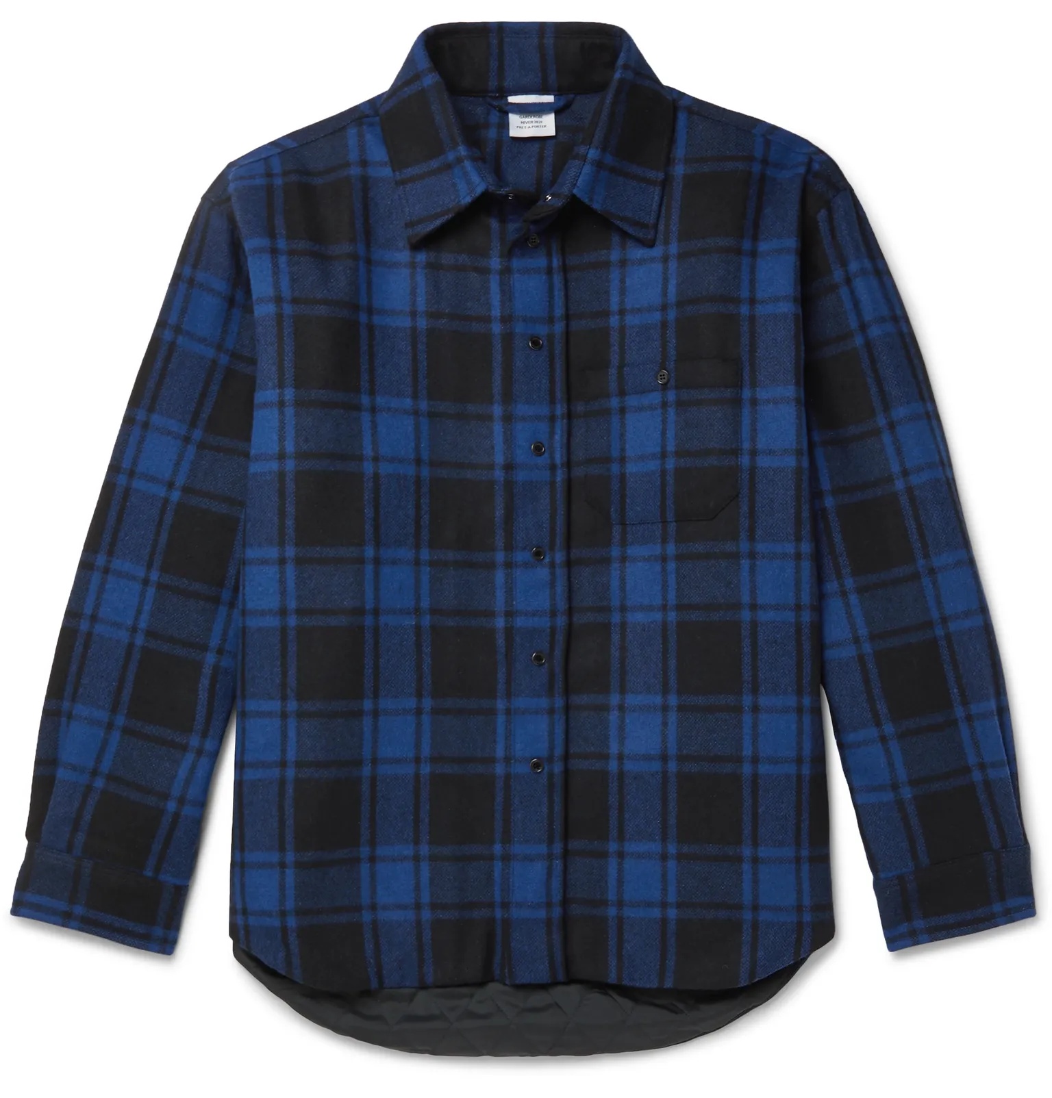 Padded Checked Virgin Wool-Blend Flannel Overshirt - 1