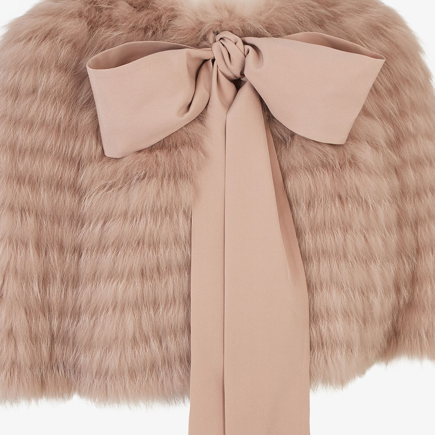 Beige fox fur cape - 3