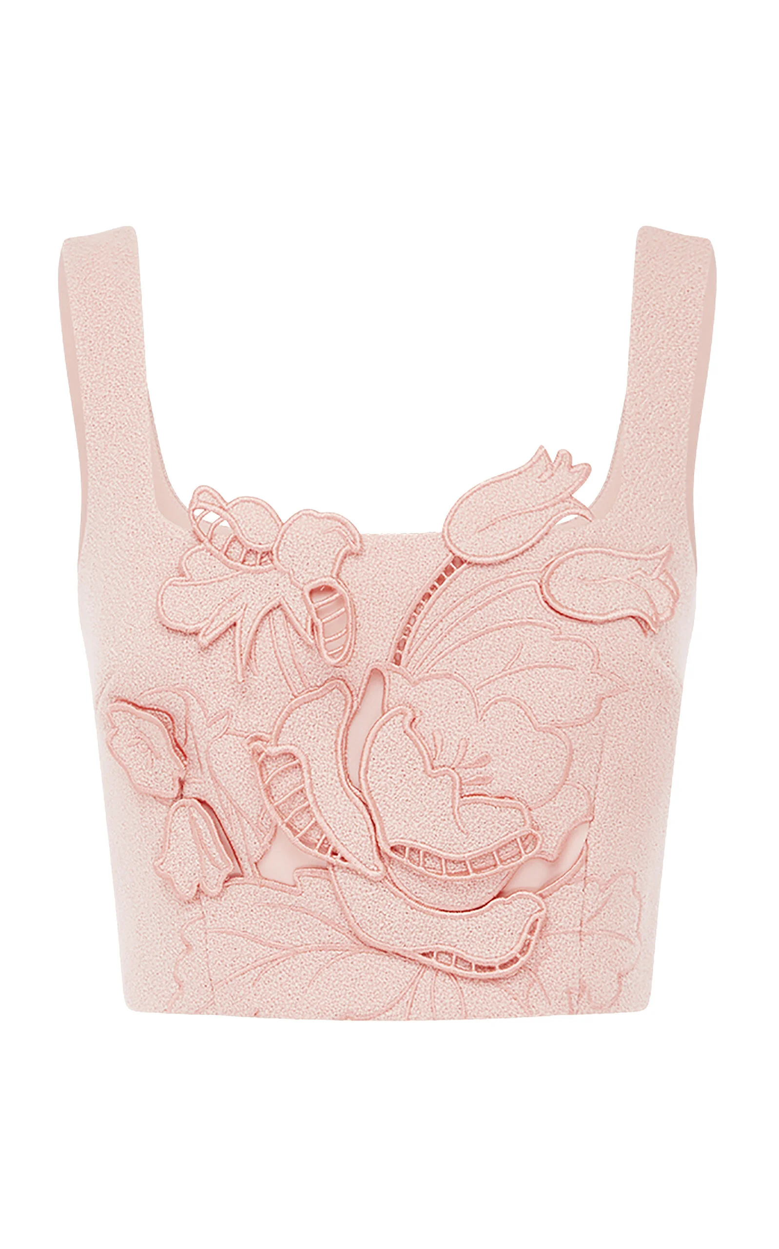 Vivian Applique Tweed Crop Top pink - 1
