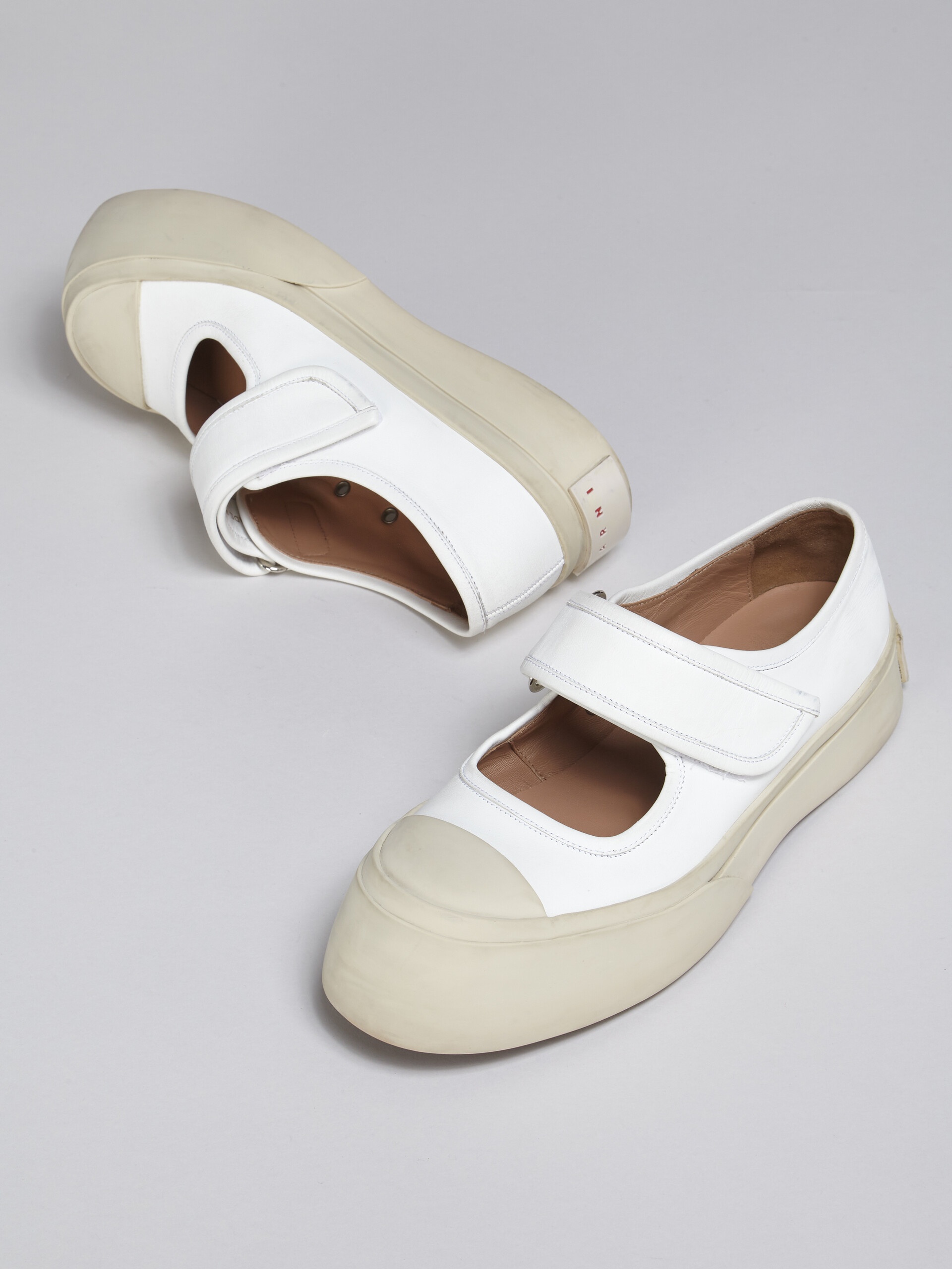 WHITE CALF LEATHER PABLO MARY-JANE SNEAKER - 5