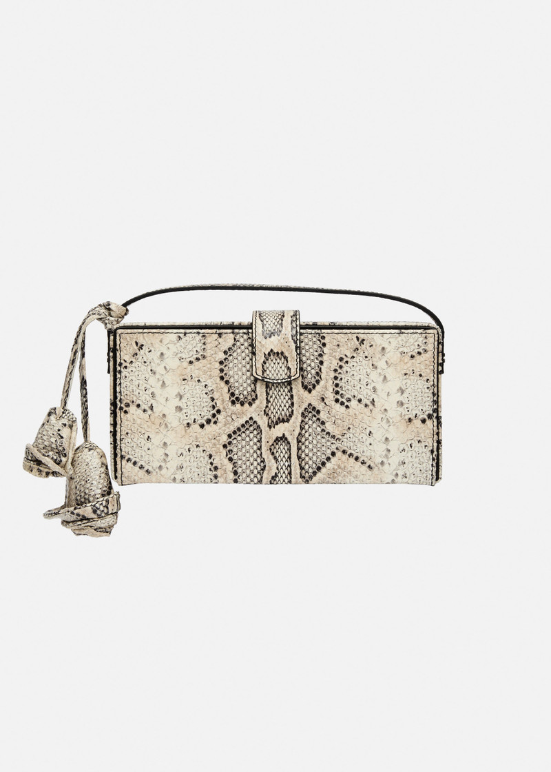 Apolonia bag in grey snake-effect leather 1