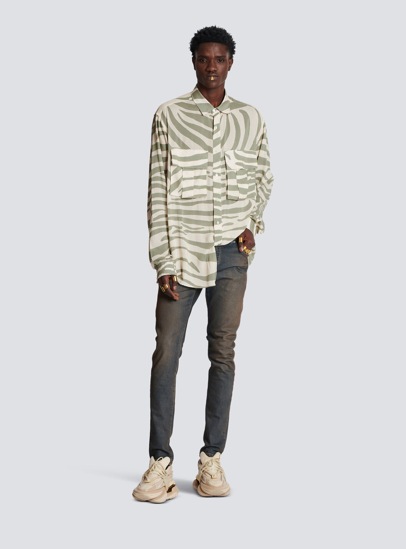 Balmain Zebra print shirt outlook