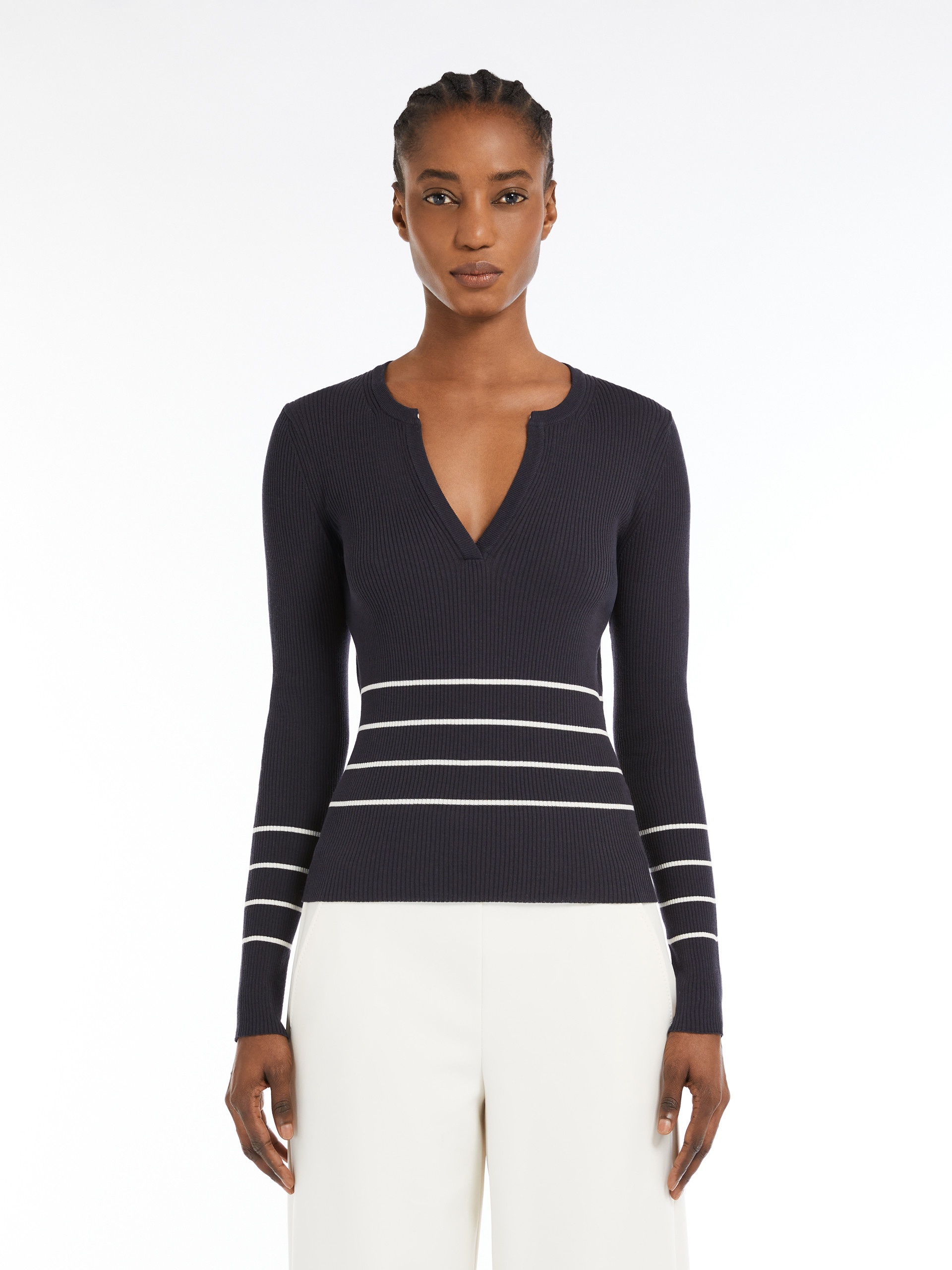 SIBARI Slim-fit cotton and silk sweater - 3