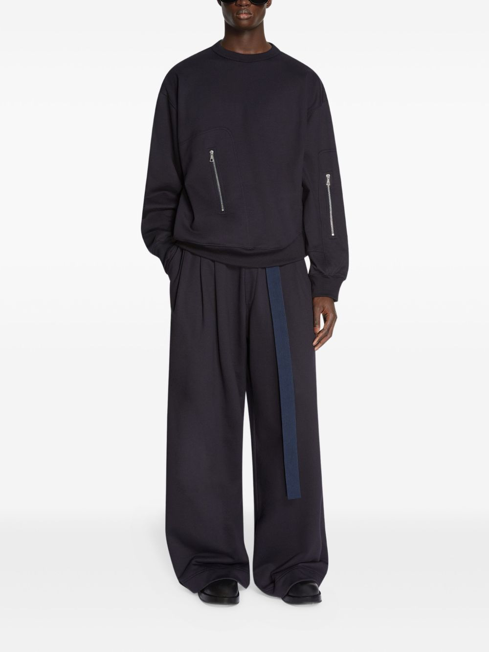 cotton wide-leg trousers - 2