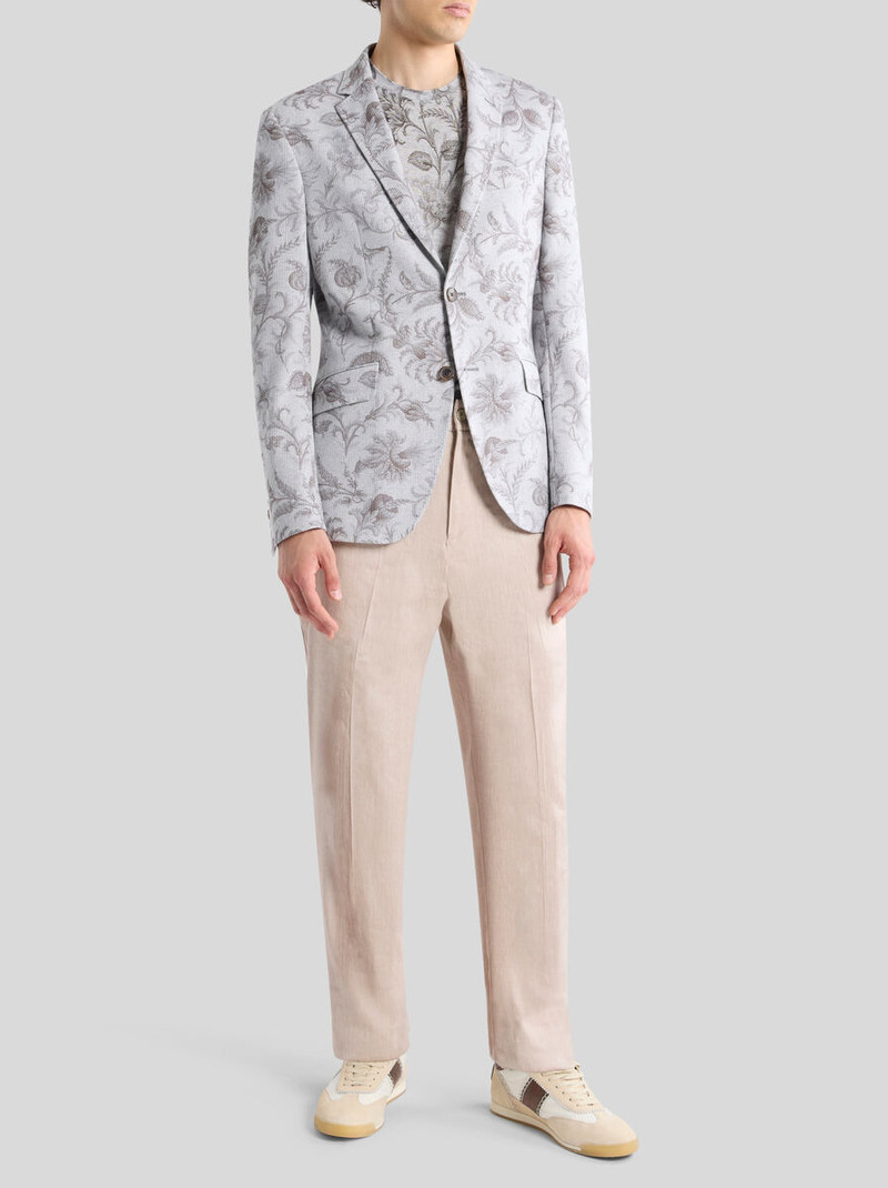 Etro SINGLE-BREASTED COTTON-BLEND JACKET WITH FLORAL MOTIF outlook