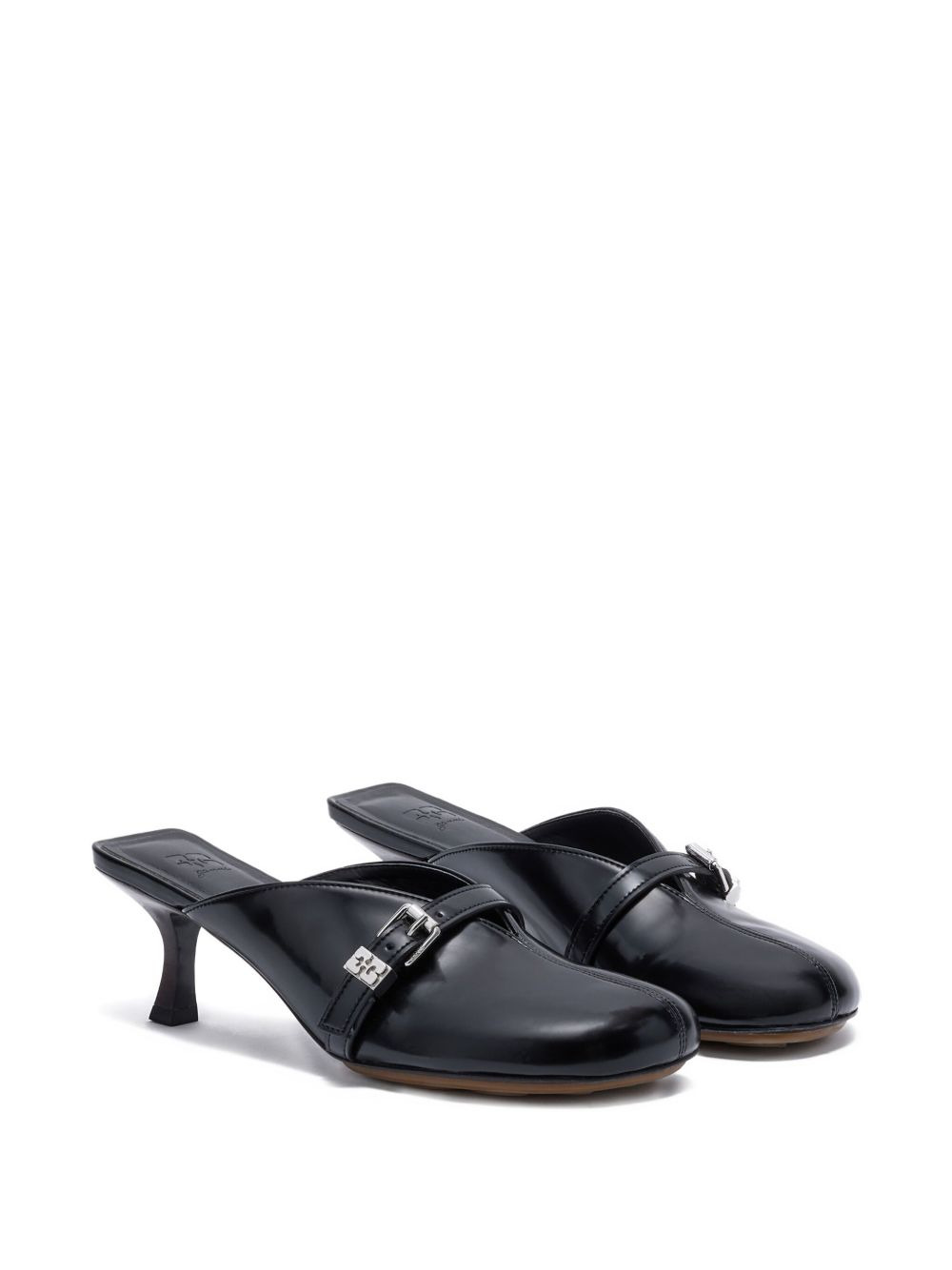 buckle heeled mules - 2
