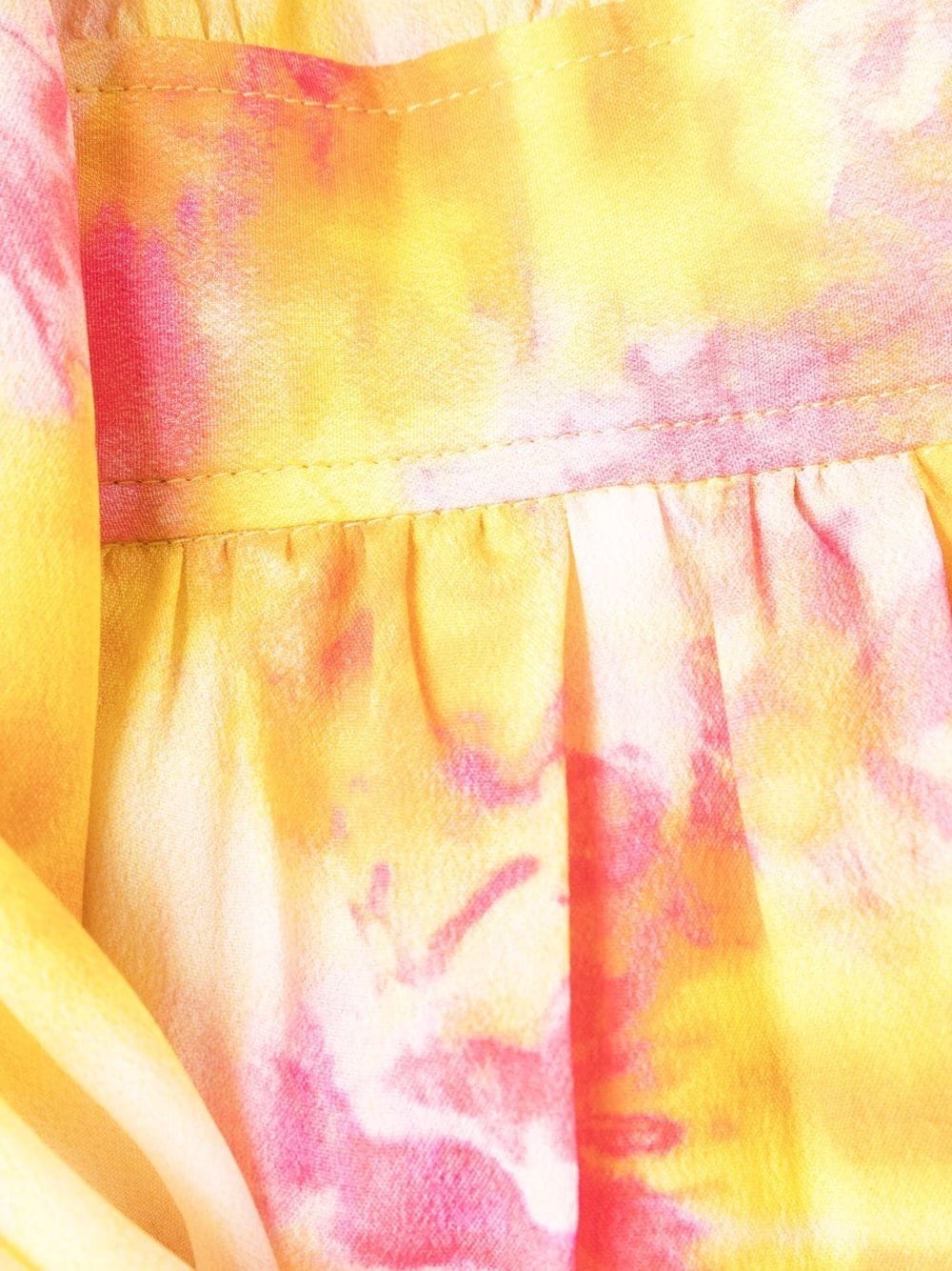 tie-dye print fitted-waist shirt dress - 7