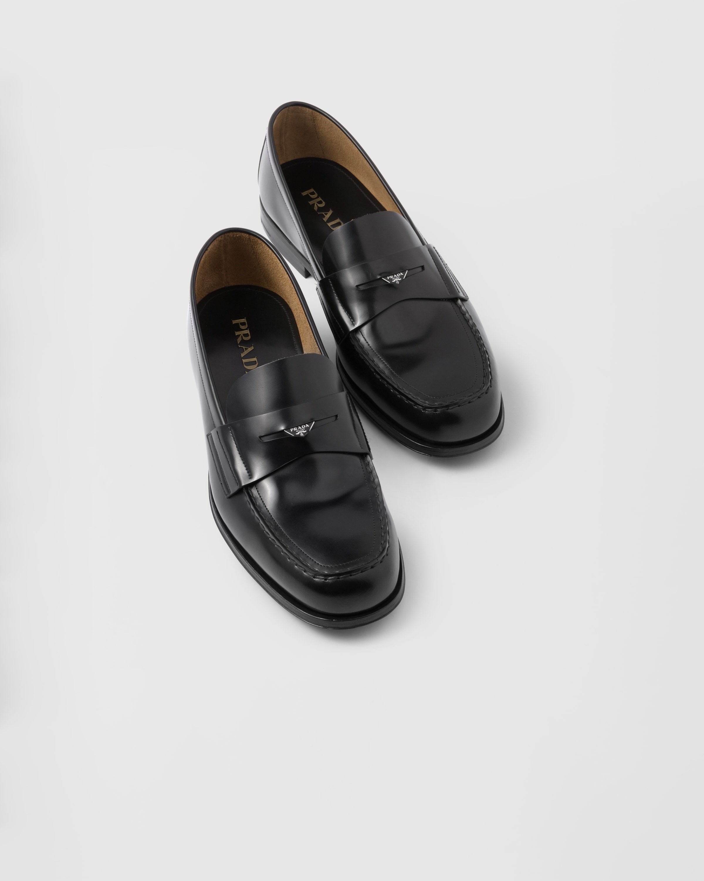 Brushed leather loafers - 4