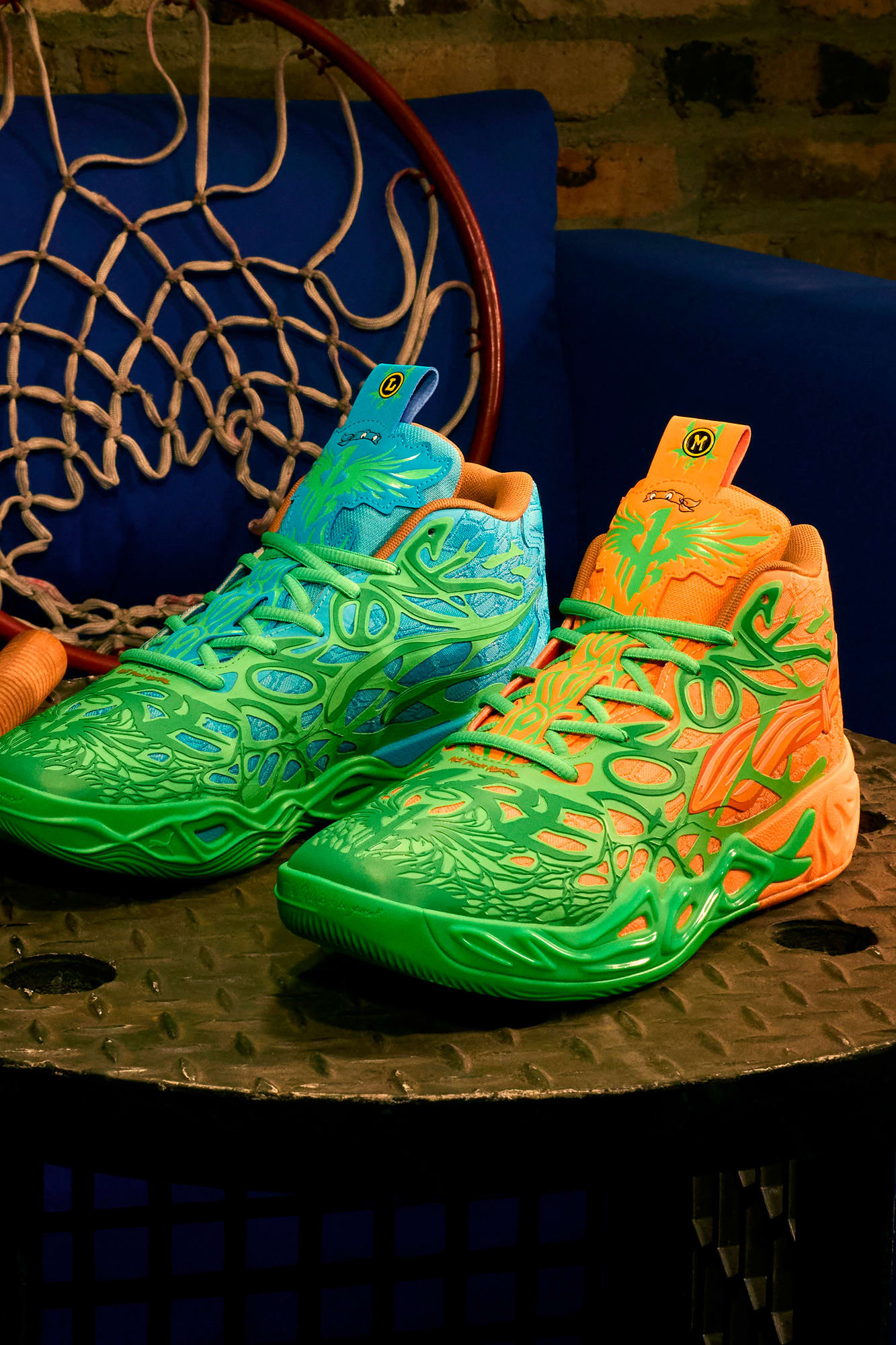 PUMA x LAMELO BALL x TMNT Leonardo &amp; Michelangelo MB.04 Men's Basketball Shoes - 8