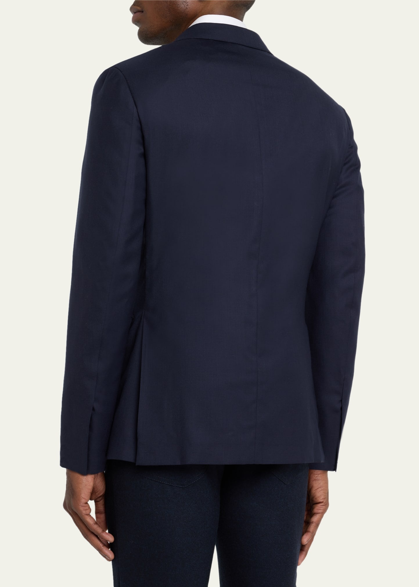 Men's Solid Wool-Silk Blazer - 3