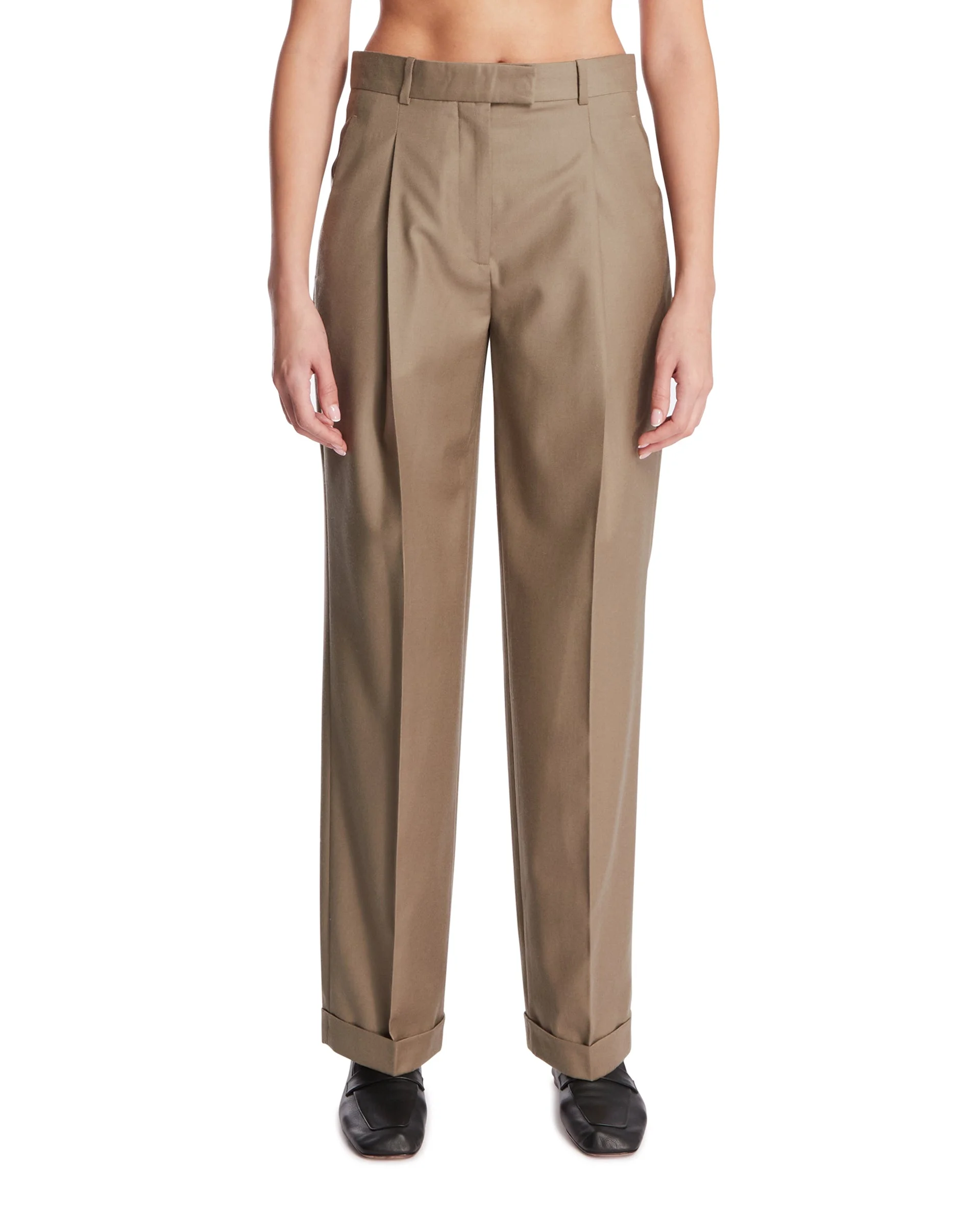 Beige Sorina Wool Trousers - 1