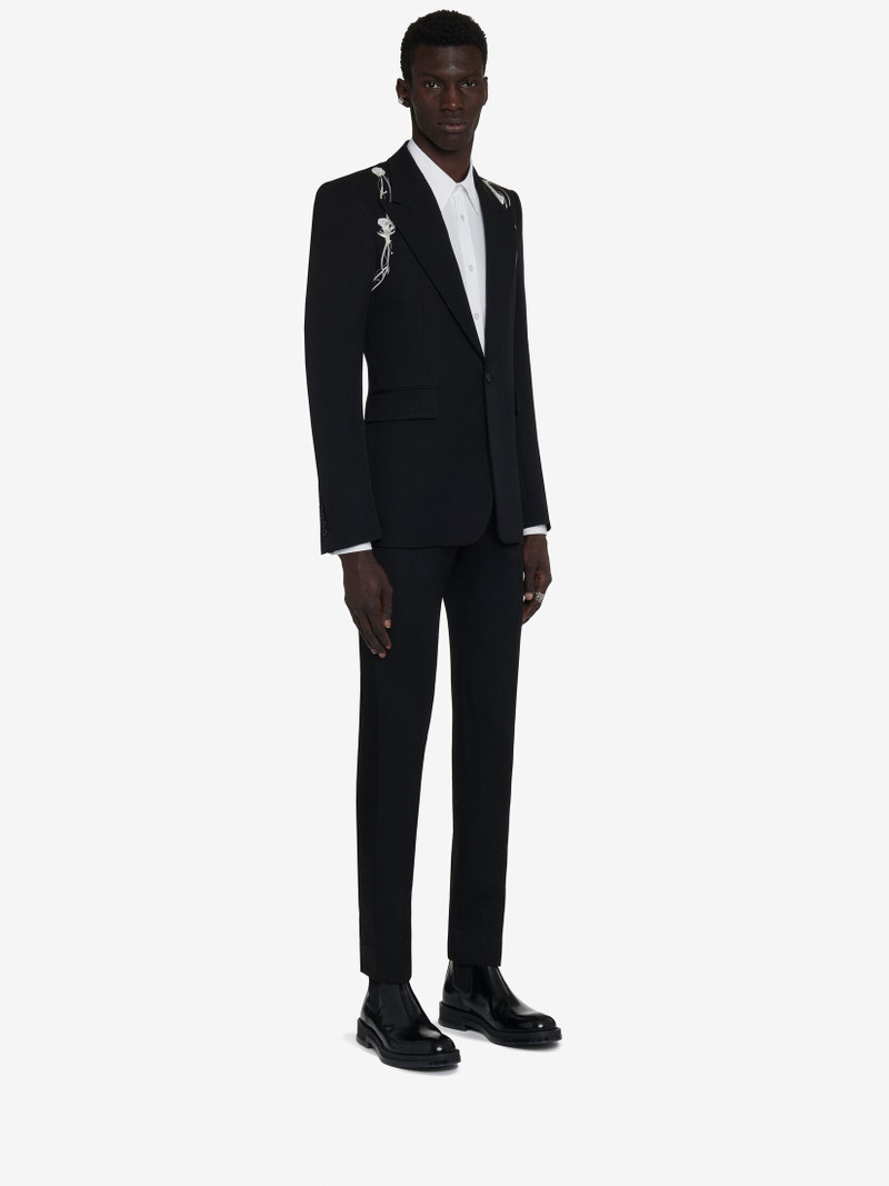 Men's Pressed Flower Harness Single-breasted Jacket in Black 3