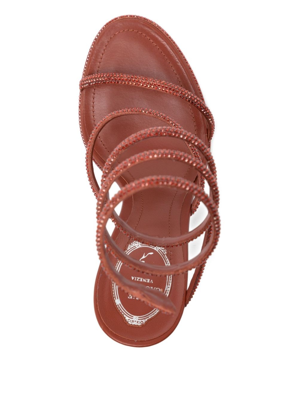 110mm crystal-embellished spiral-wrap sandals - 4