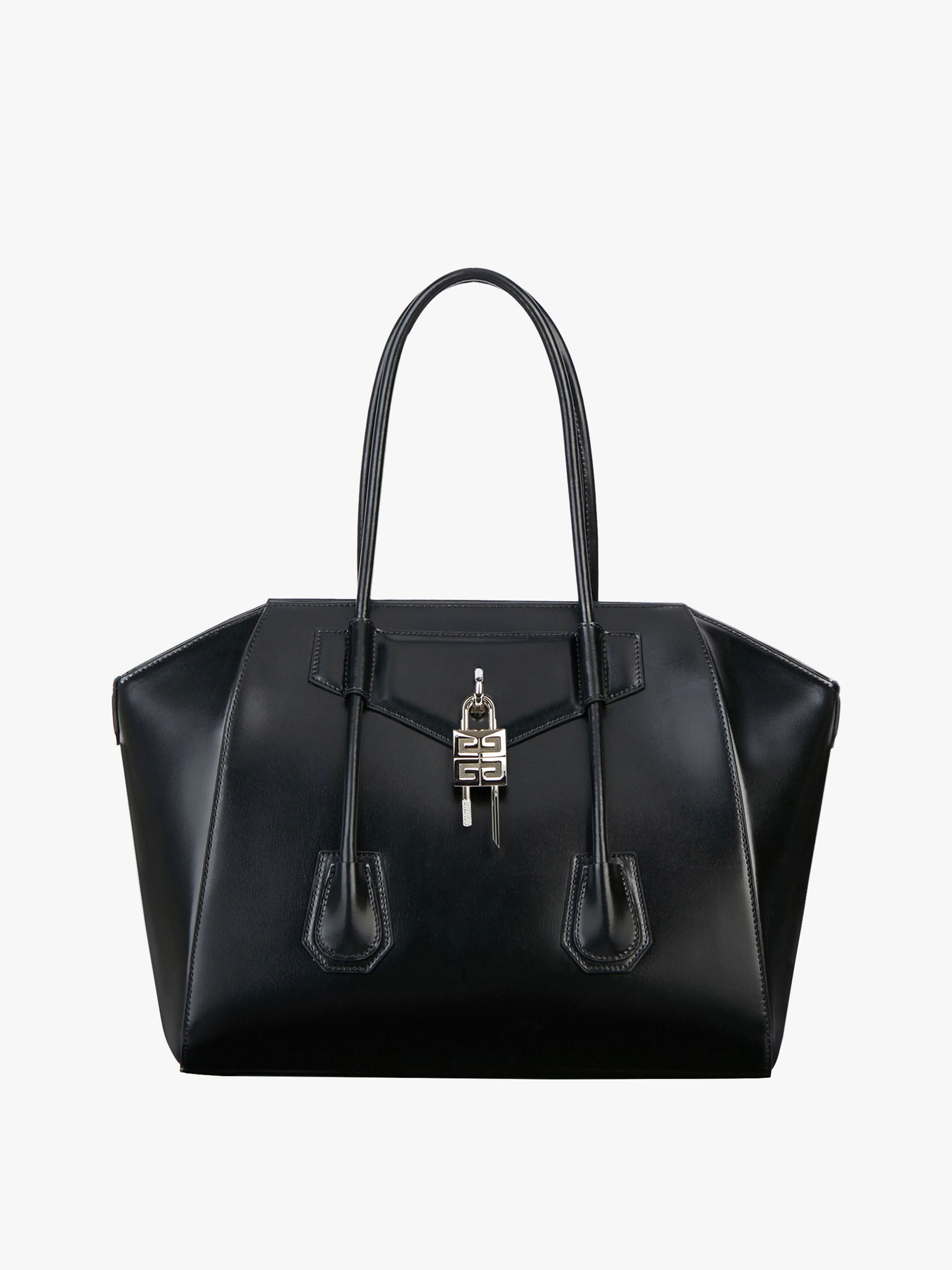 MEDIUM ANTIGONA LOCK BAG IN BOX LEATHER - 1