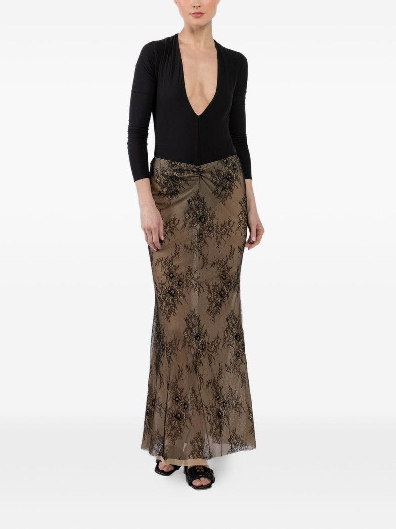 BANANHOT Balena lace maxi straight skirt outlook
