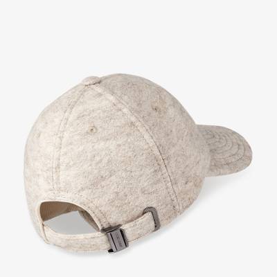 JIMMY CHOO Paxy
Latte Cotton Baseball Cap with Recycled Wool JC Logo Boucle outlook