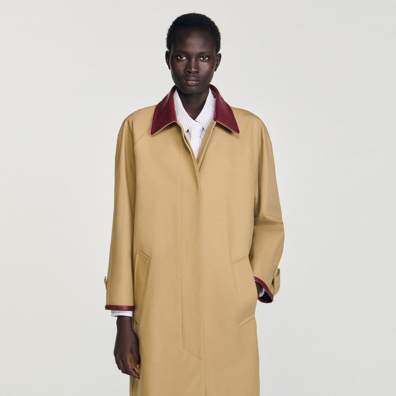 TRENCH COAT WITH LEATHER COLLAR 5